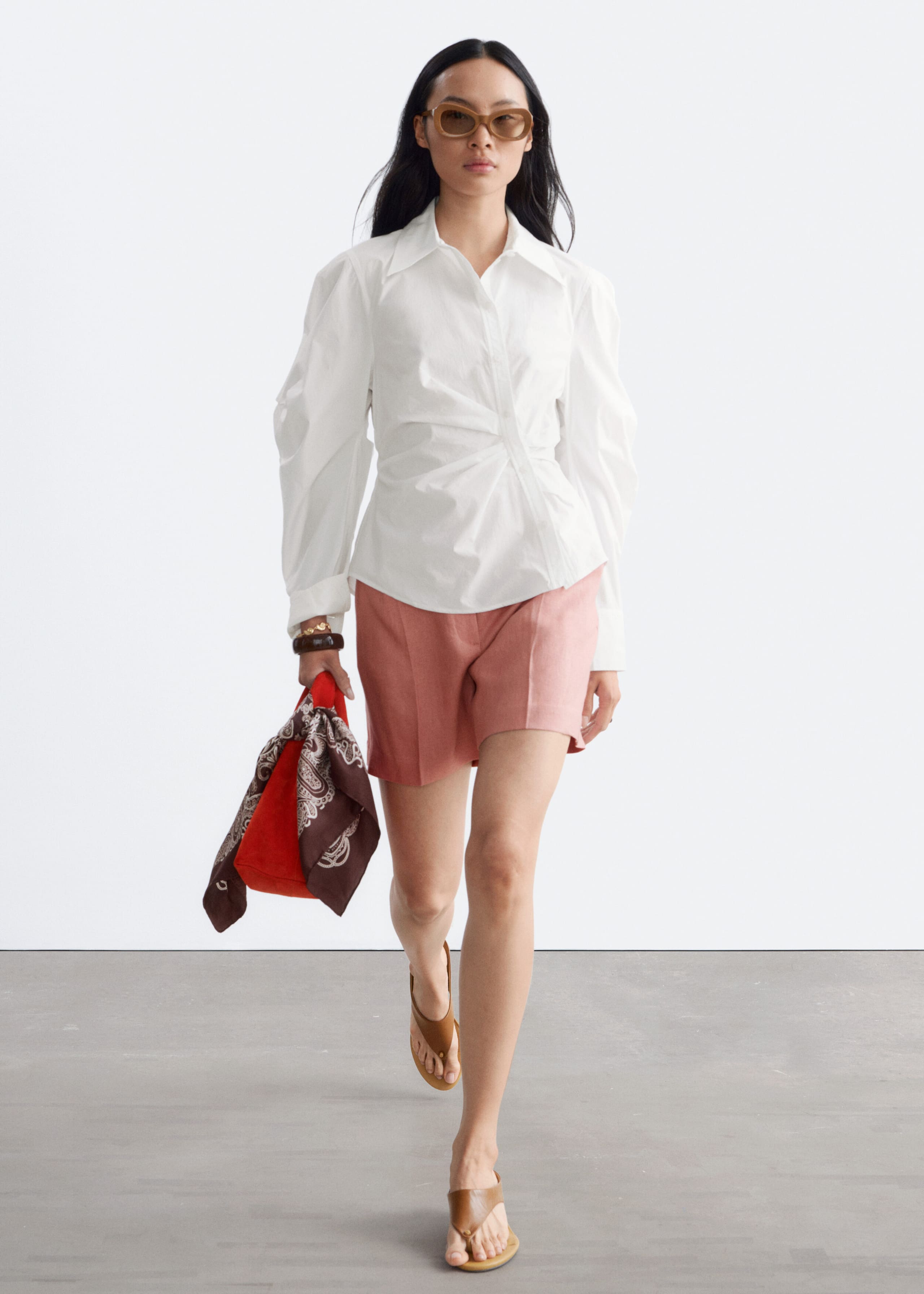 Camisa asimétrica de algodón - Blanco - Lookbook