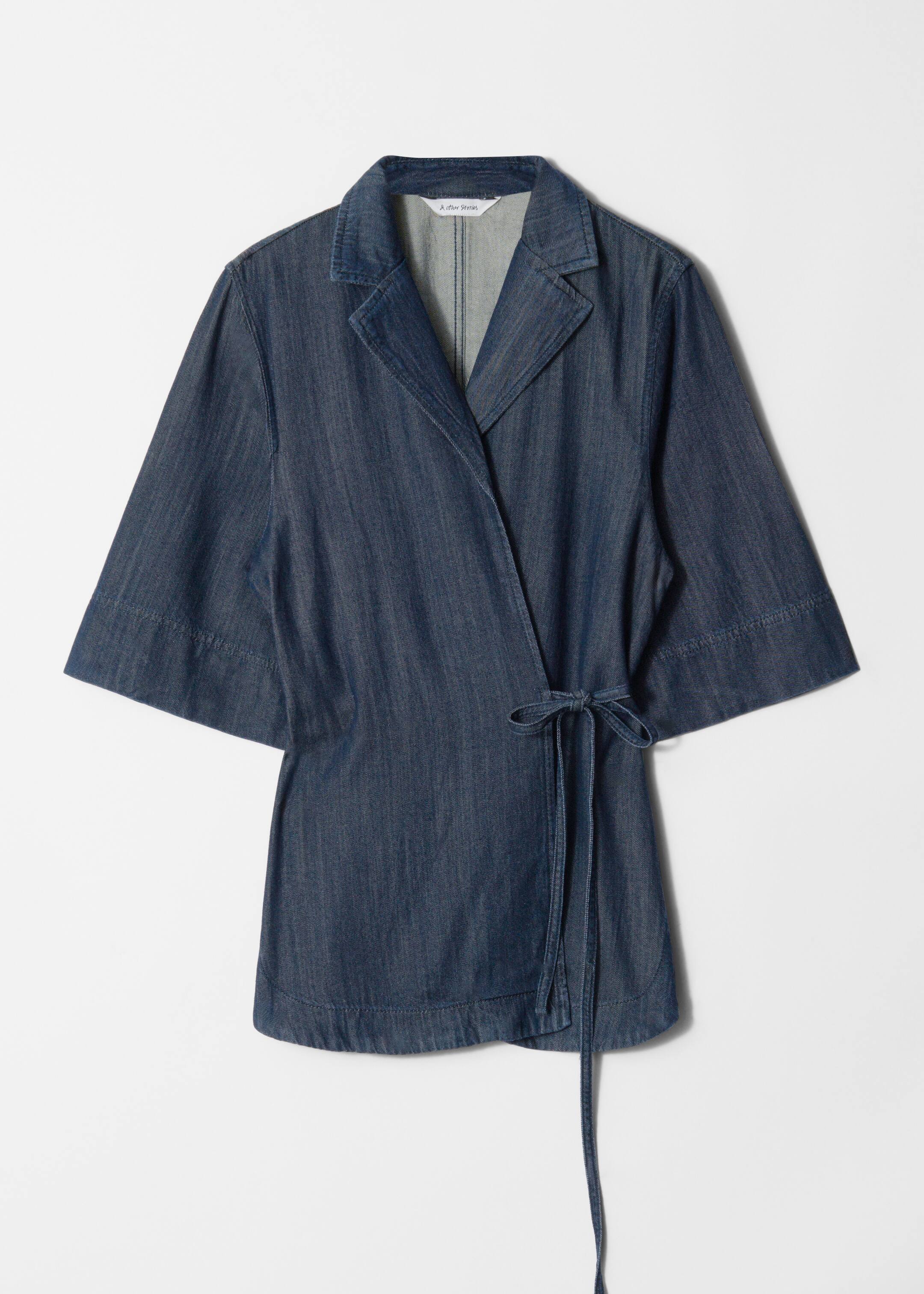 Ver imagen más grande: Camisa vaquera cruzada - Azul oscuro - MUJER | H&M ES 4