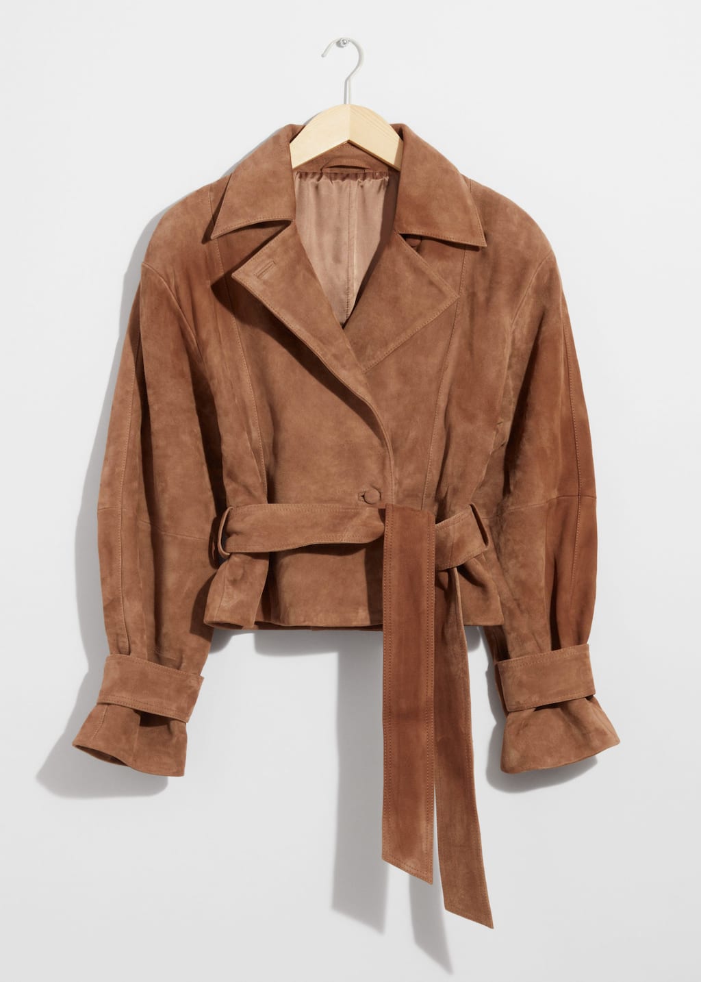 Belted Suede Jacket - Brown - Still Life