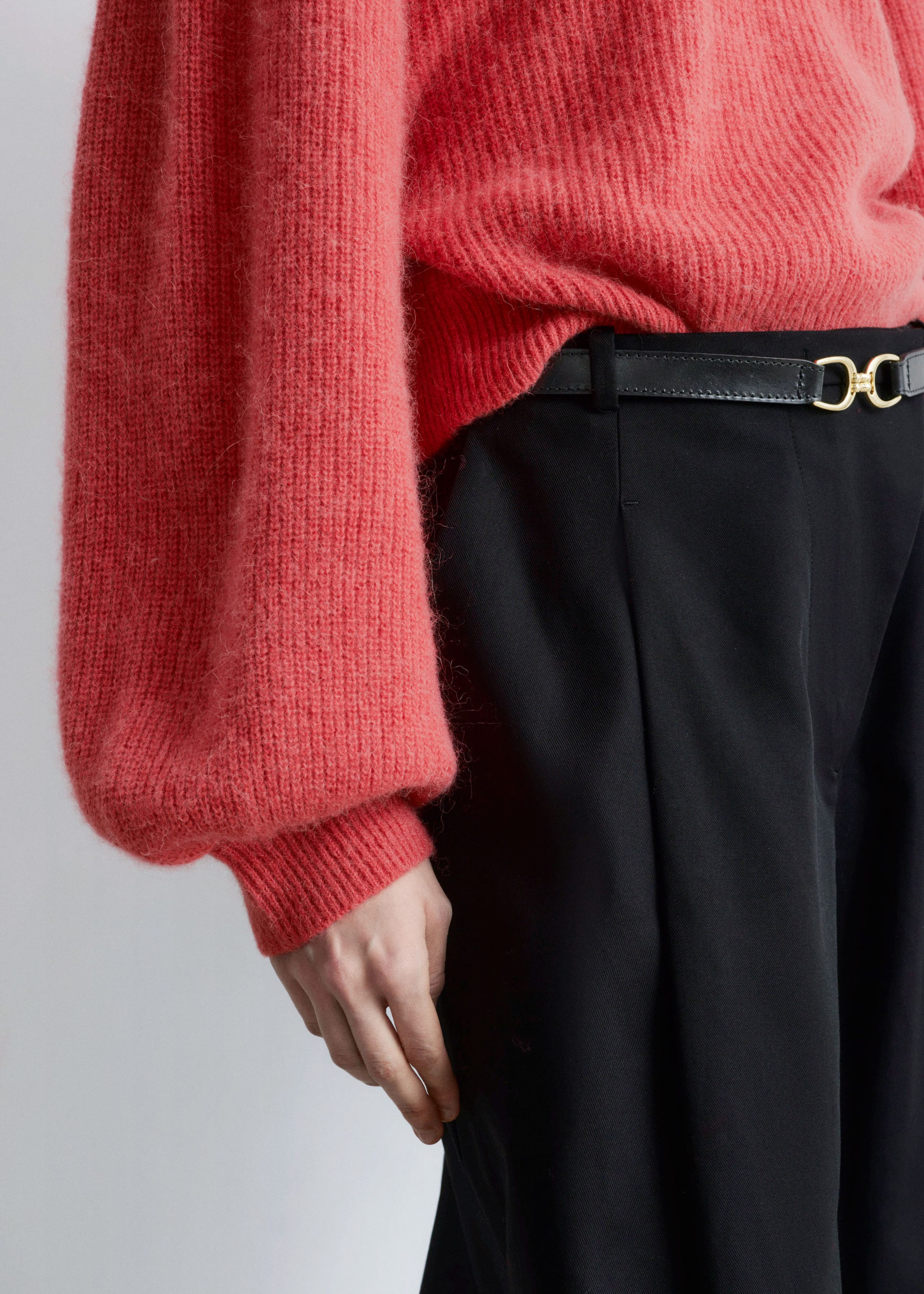 Image of Alpaca-Blend Balloon-Sleeve Jumper