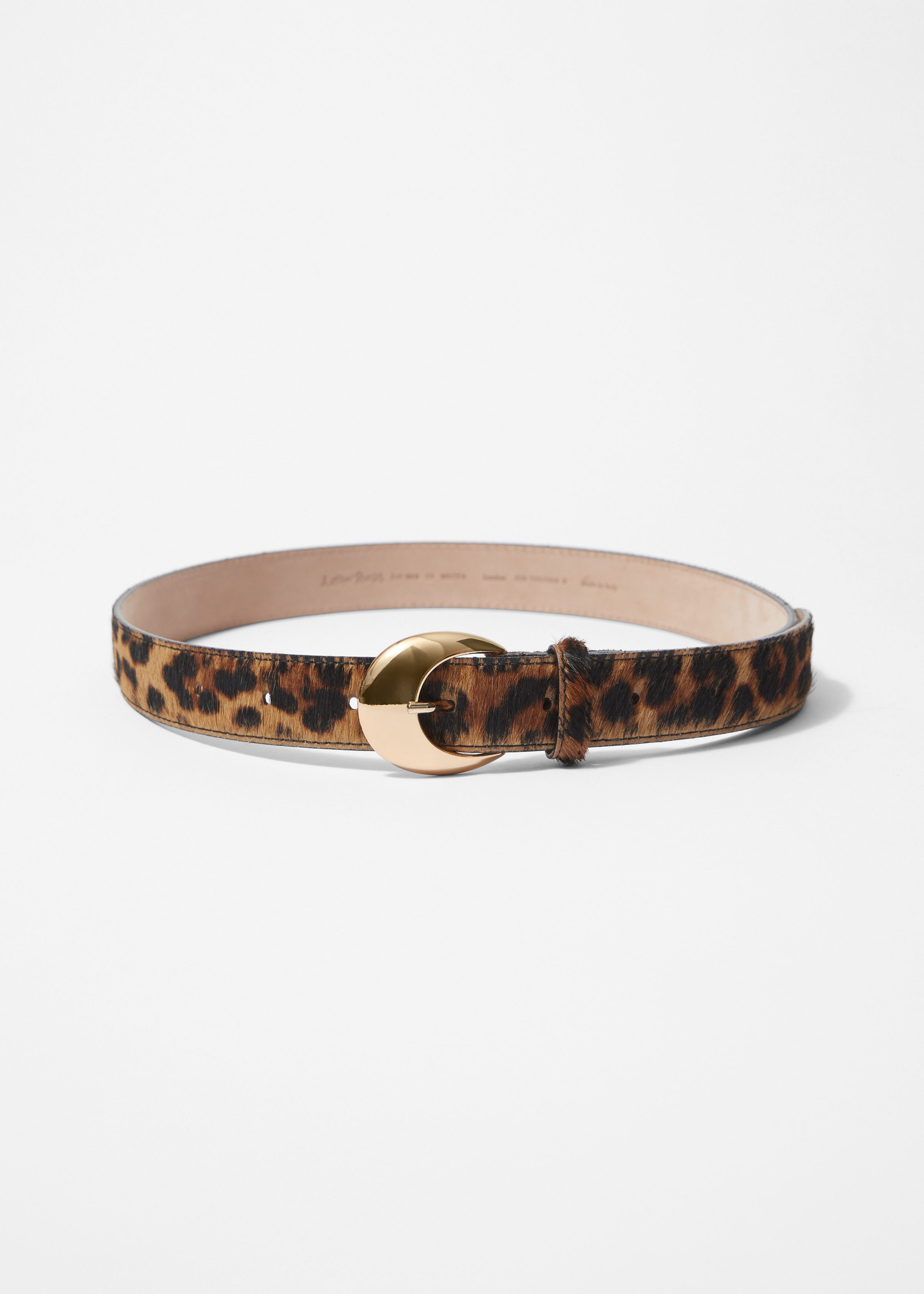 Leopard-Print Leather Belt