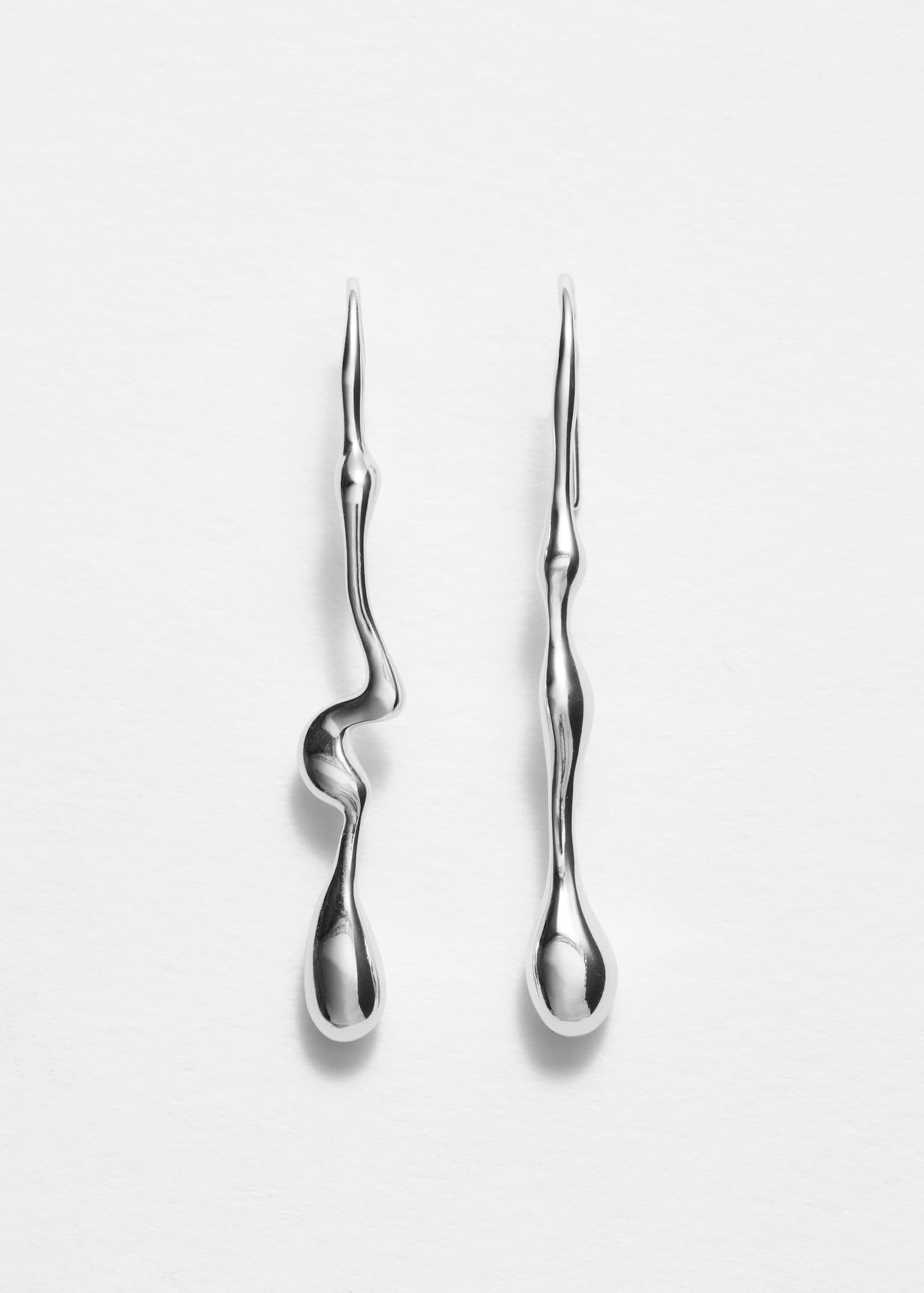 Aflange dråbeøreringe - Sølv/Guld