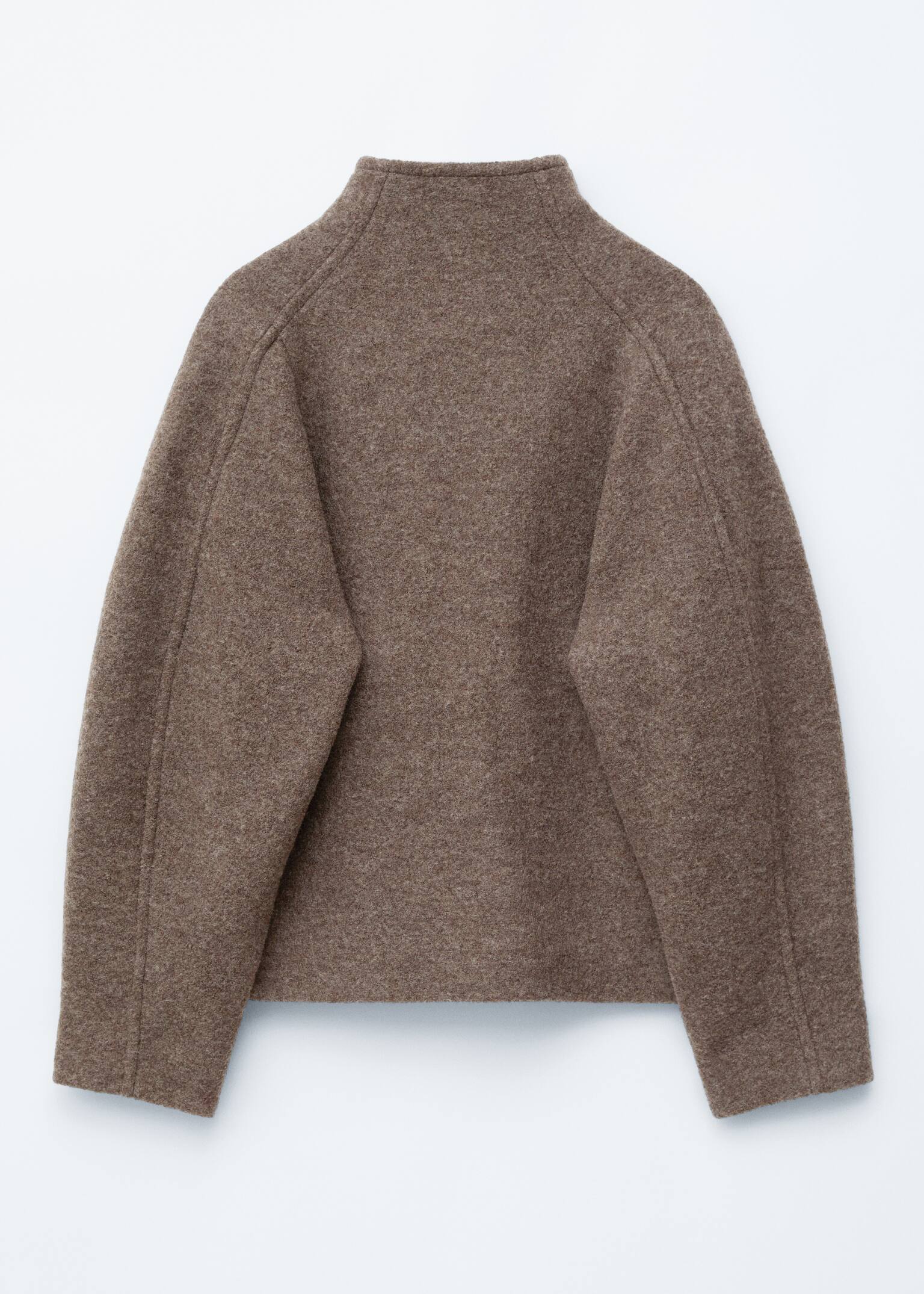 Asymmetrische Wolljacke - Graubraun - 8