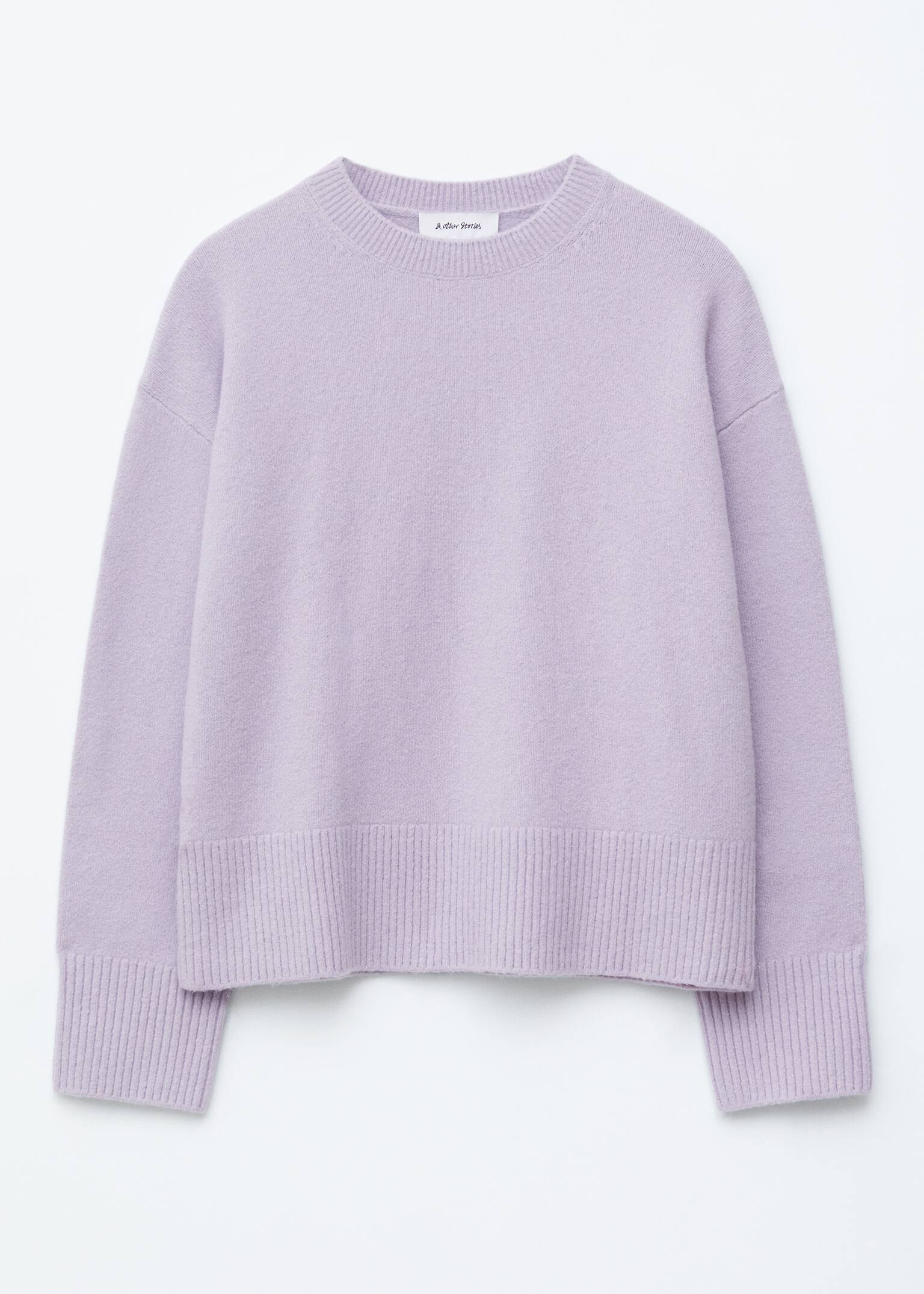 Locker geschnittener Strickpullover - Flieder/Dunkelrot/Dunkelblau/Schwarz/Dunkelbraun/Weiß/Grau meliert/Graubraun/Beige/Hellrosa/Cerise Pink/Taupe - 2