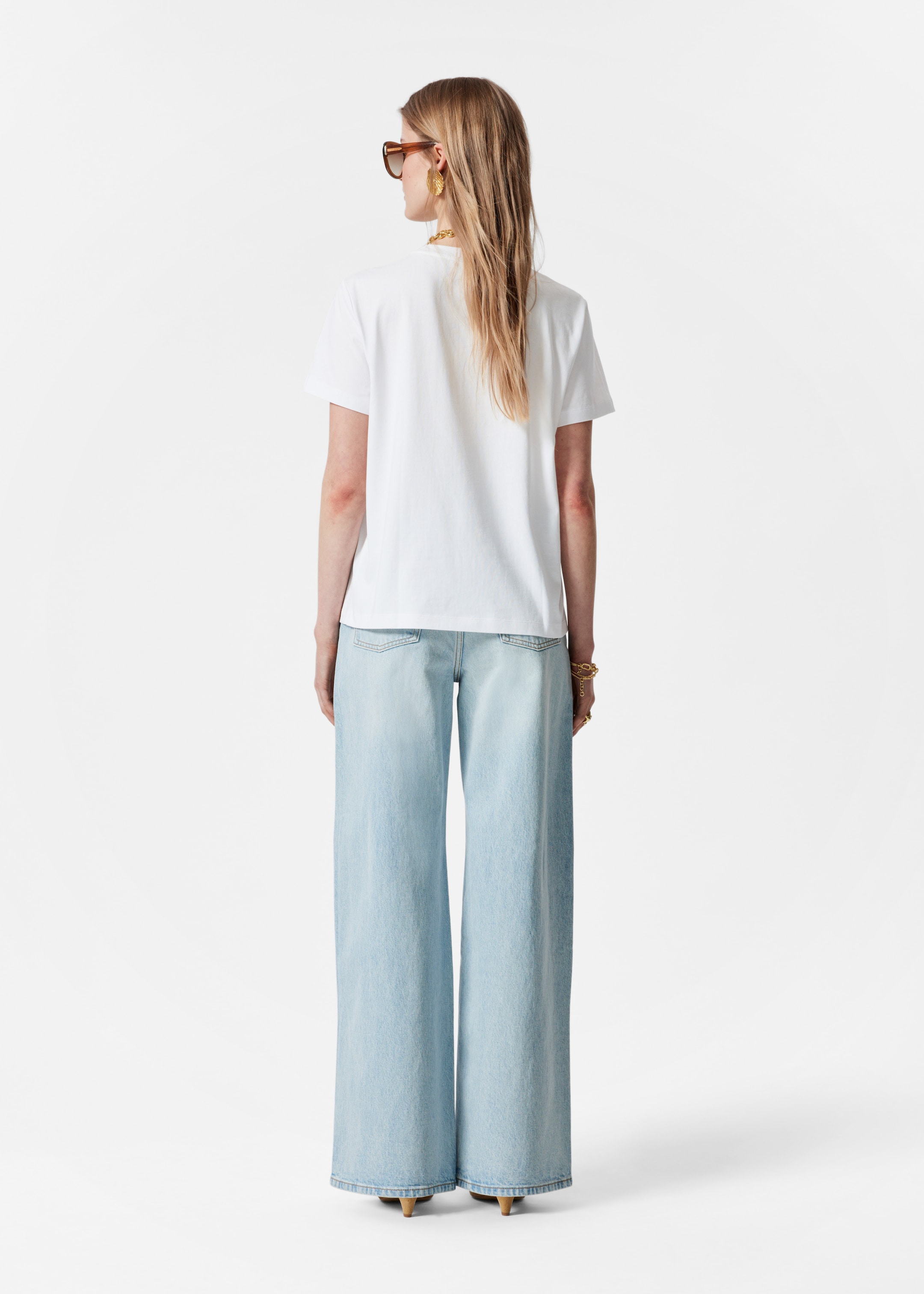 Visa större bild: T-shirt i bomull - Gult blommönster - DAM | H&M SE 4