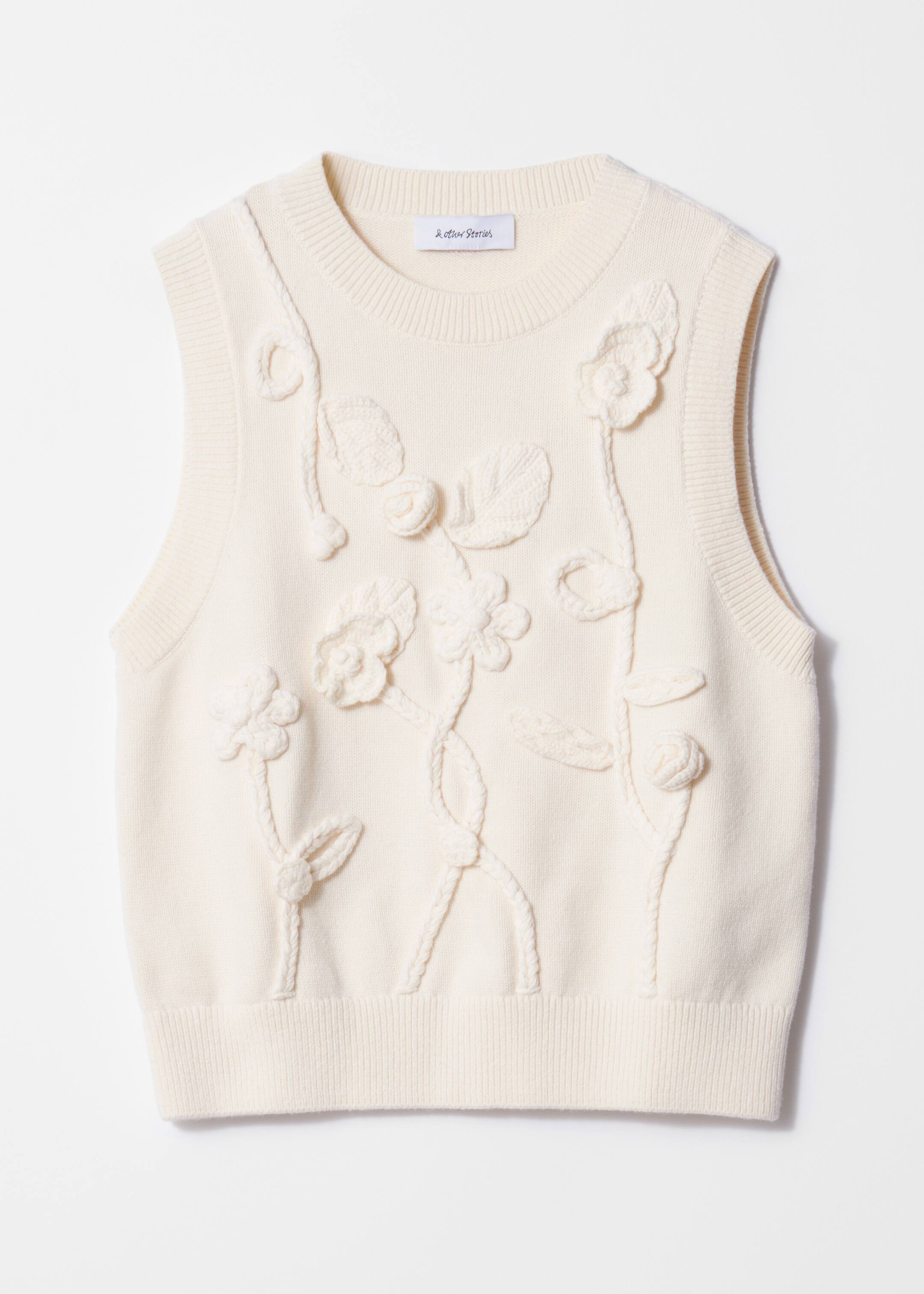 Größeres Bild ansehen: Pullunder mit Blumenapplikationen - Creme - Ladies | H&M DE 6