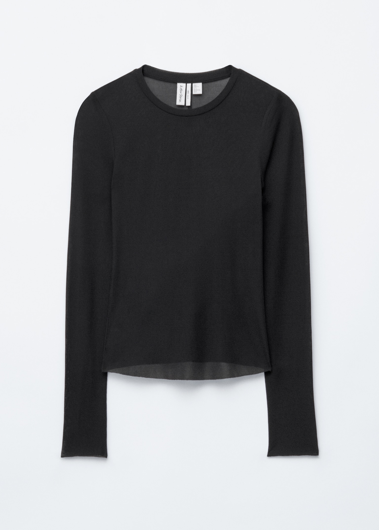 Sheer Silk Top - Negru/Maro Ruginiu - 6