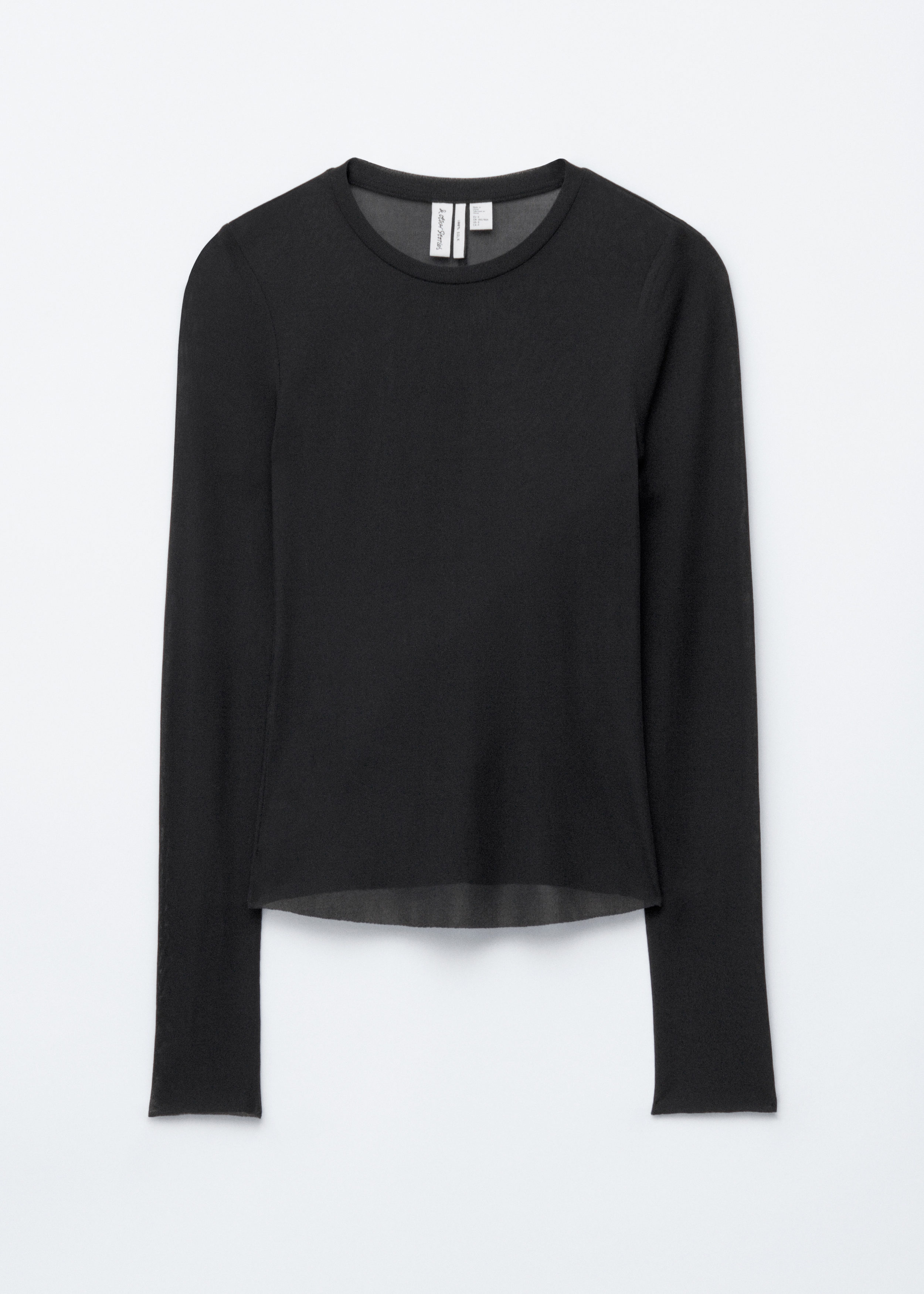 Sheer Silk Top - Black - Long sleeve tops - & Other Stories AD