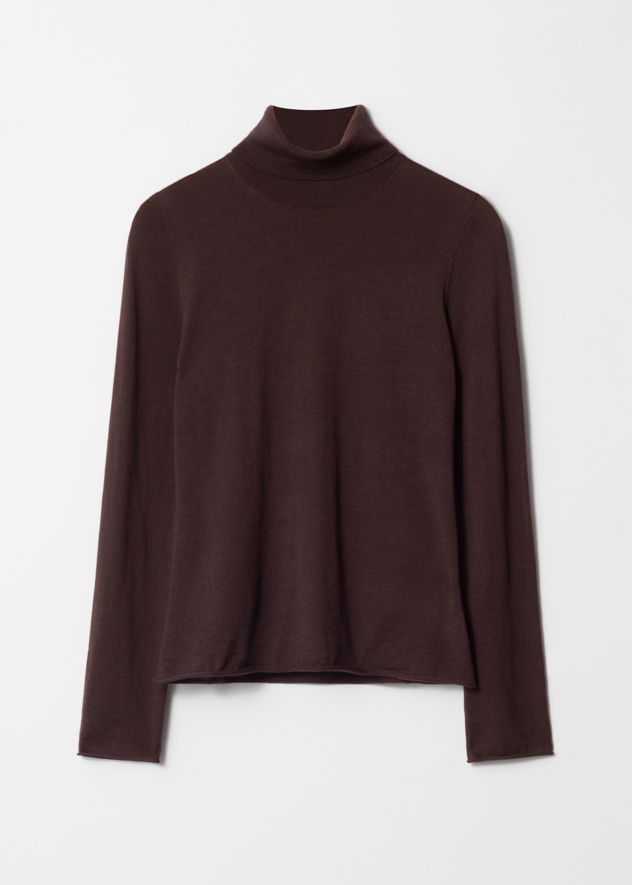 Größeres Bild ansehen: Rollkragenpullover aus Merinowolle - Dunkelbraun - Ladies | H&M DE 1