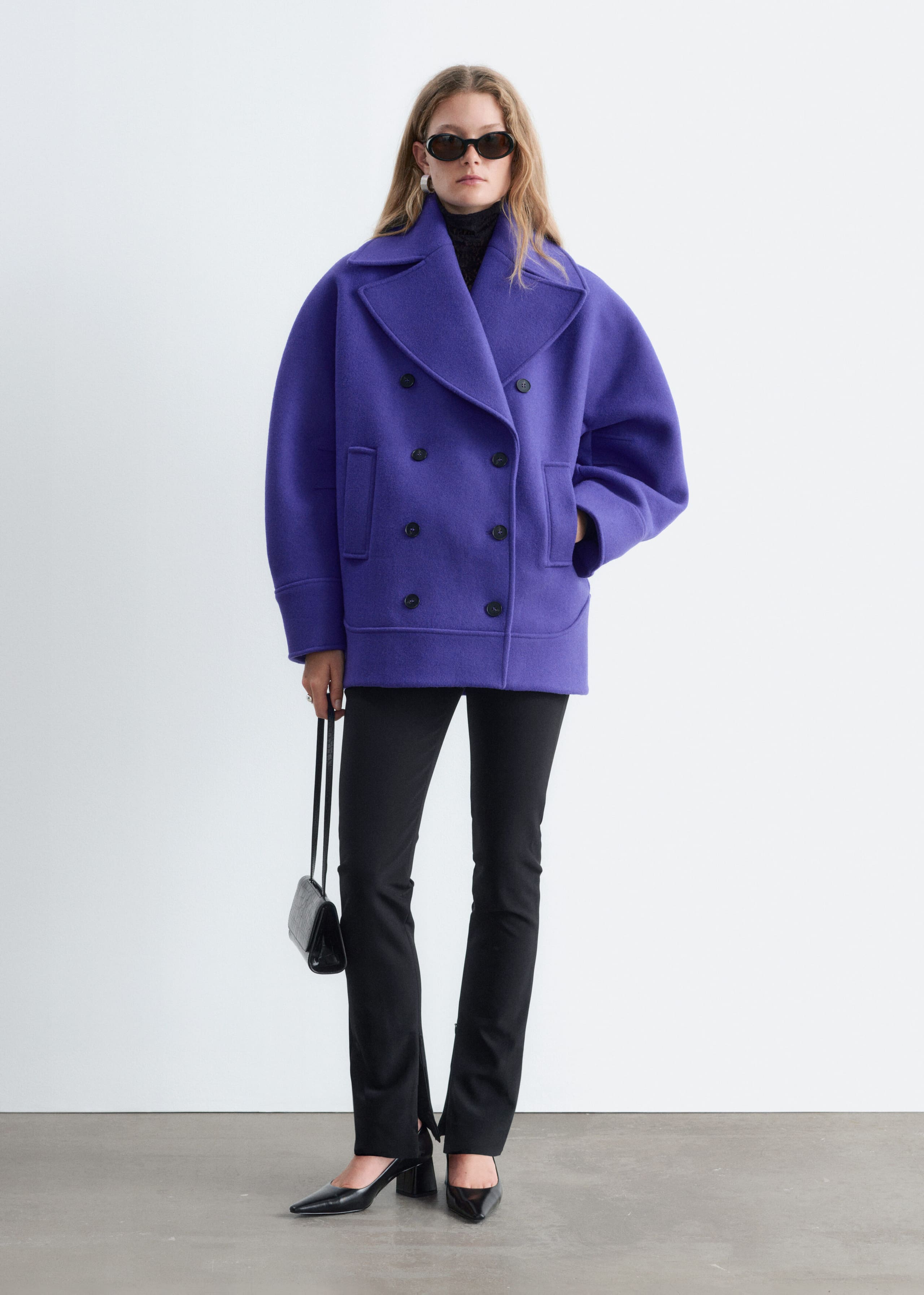 Skepparkavaj med vid krage – Lila – lookbook