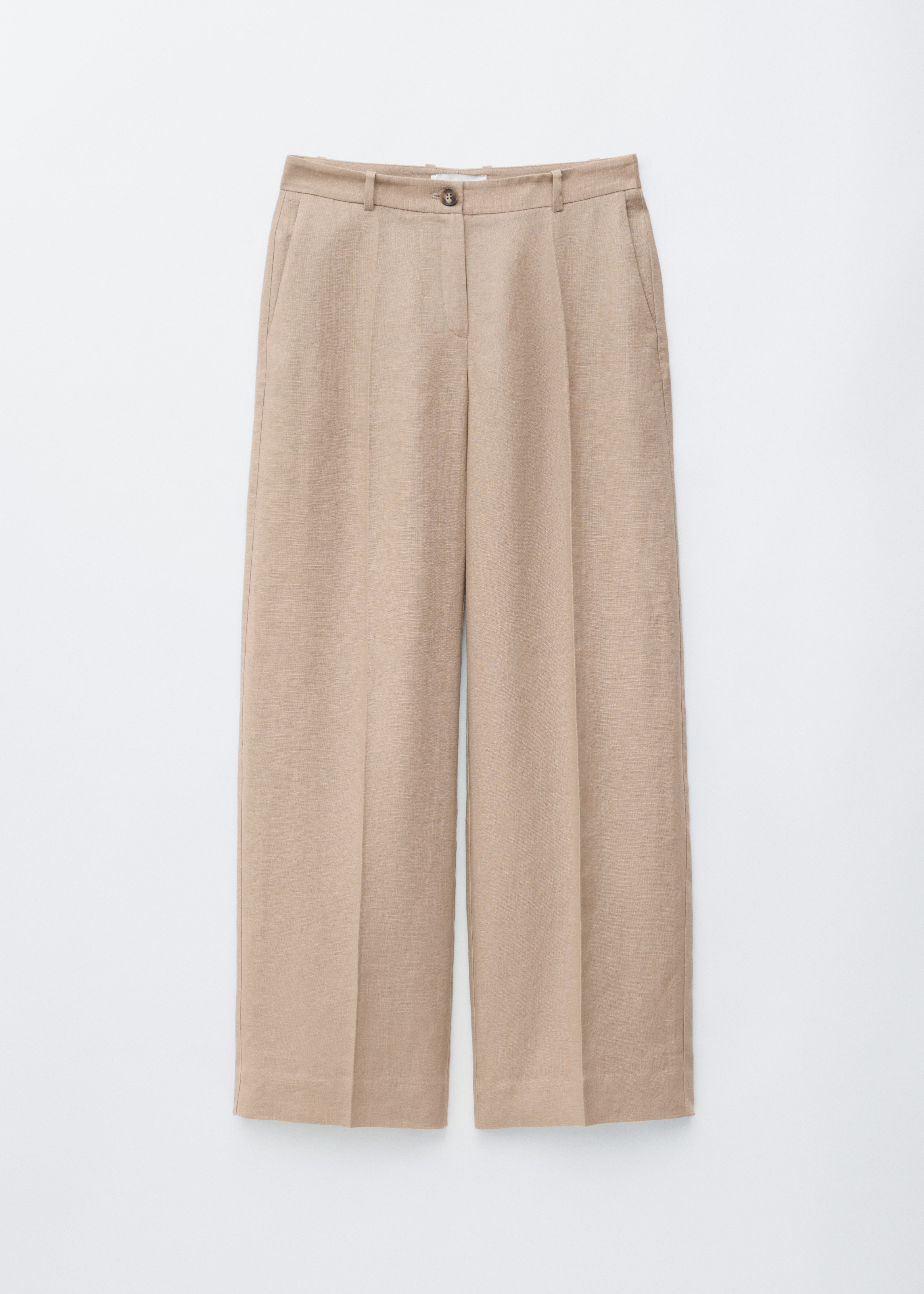 Calças de linho à medida - Bege/Castanho escuro/Preto