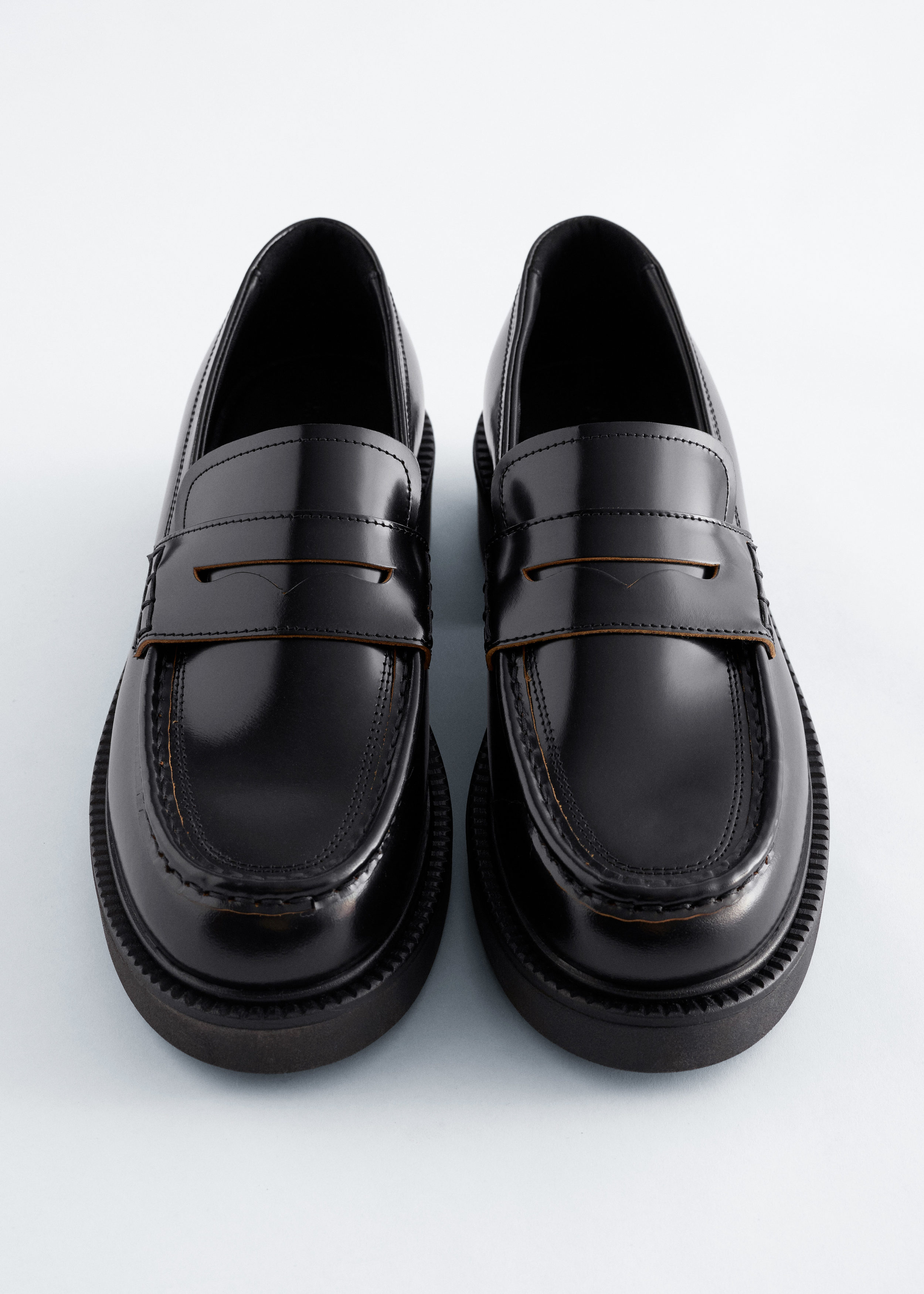 Square-Toe Leather Loafers - Black - Shoes - & Other Stories US