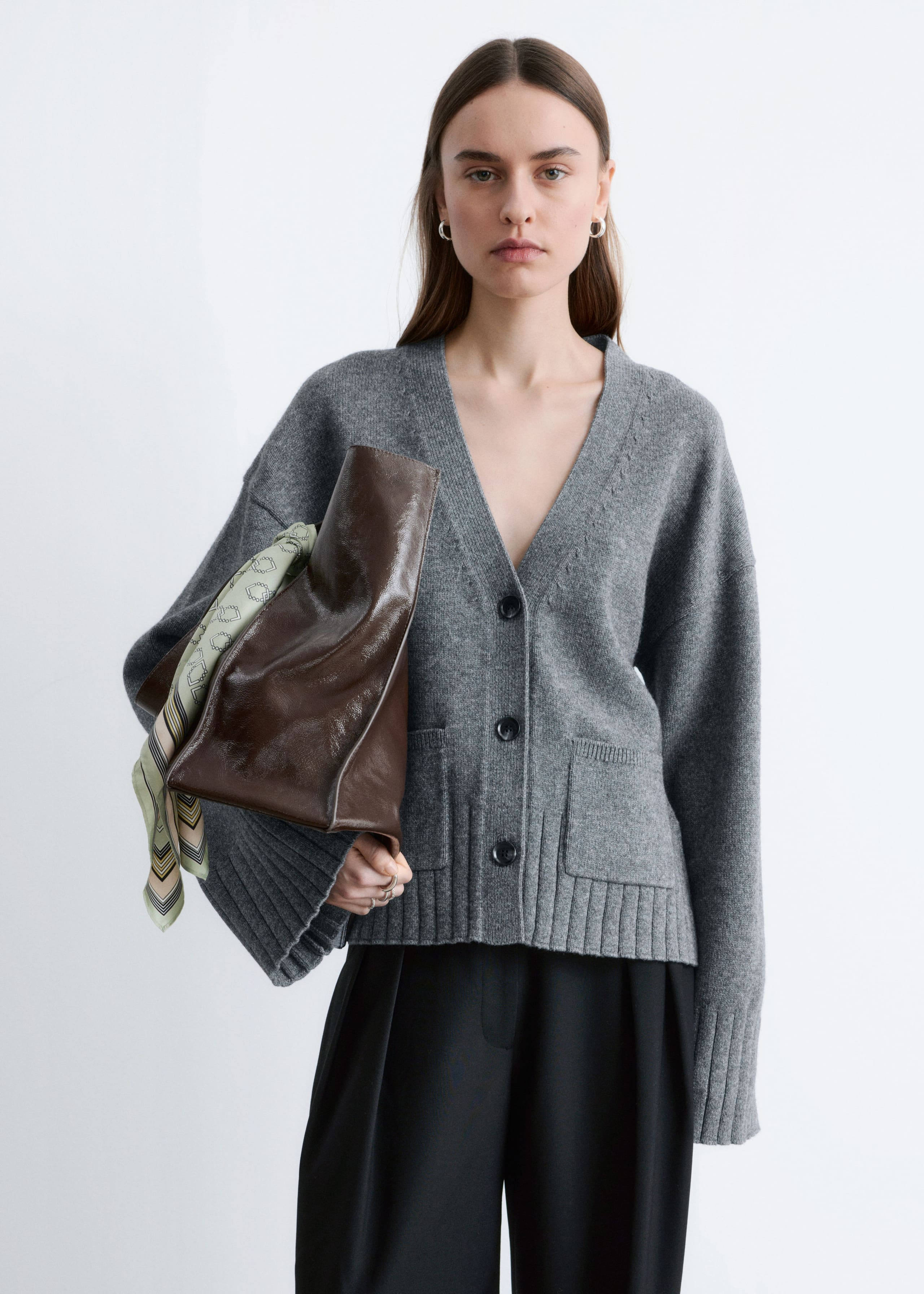 Image of Tapered Knit Cardigan