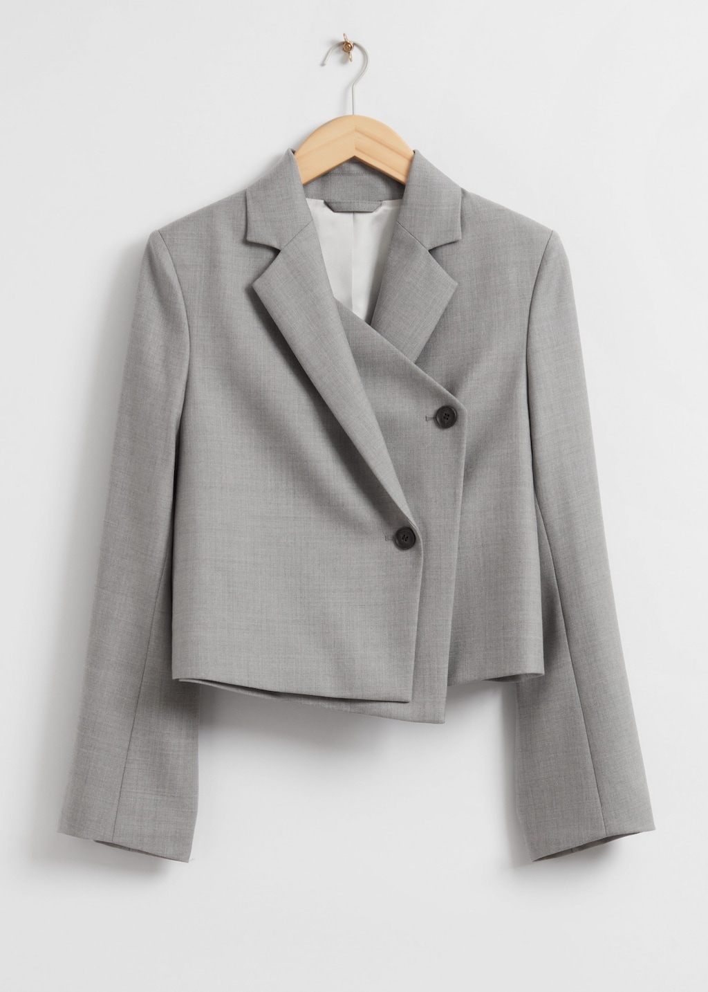 ReconstructedAyssemetricCroppedBlazer - Grey - Bodegón