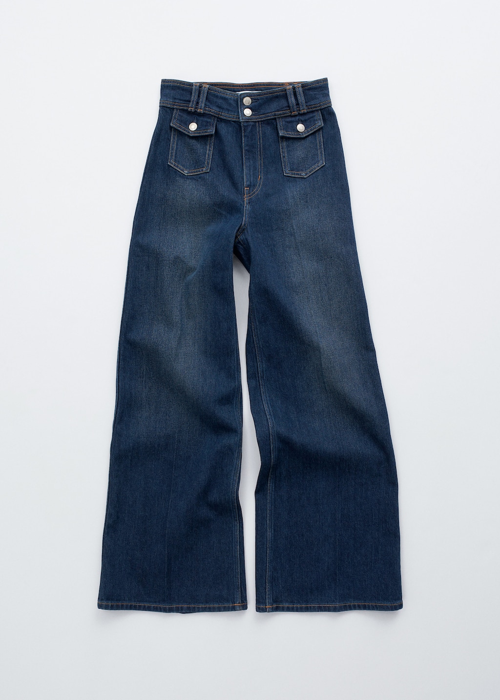 Image of Press-Crease Flared Jeans