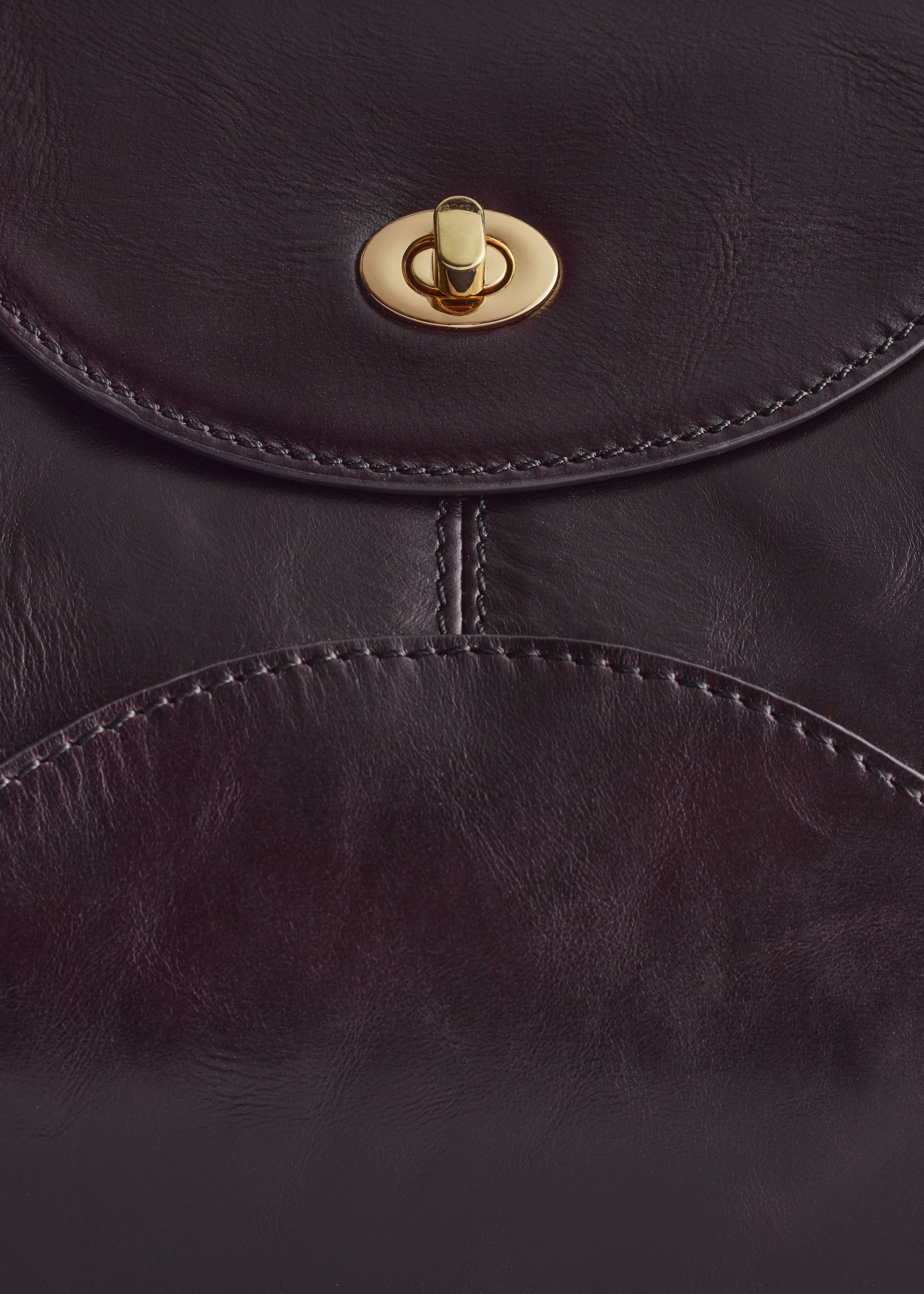 Image of Curved Leather Shoulder Bag