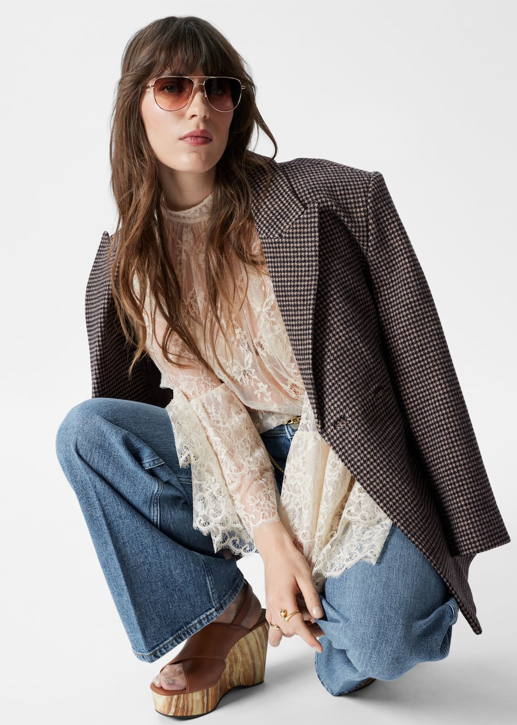 Image of Press-Crease Flared Jeans