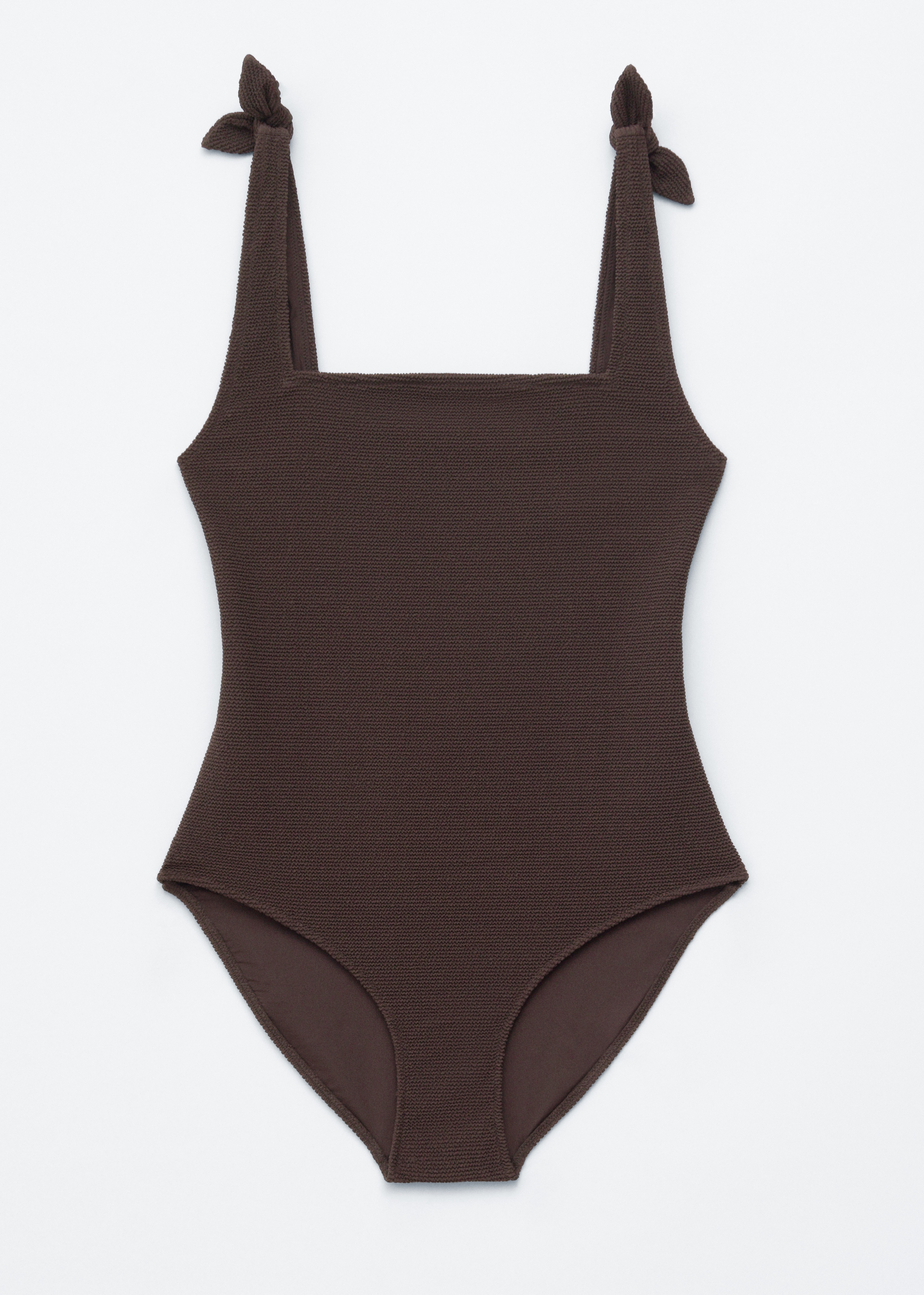 Textured Bow Tie Swimsuit - Ciemnobrązowy/Czarny/Jasnoniebieski/Ciemnoczerwony/Różowy/Pomarańczowy