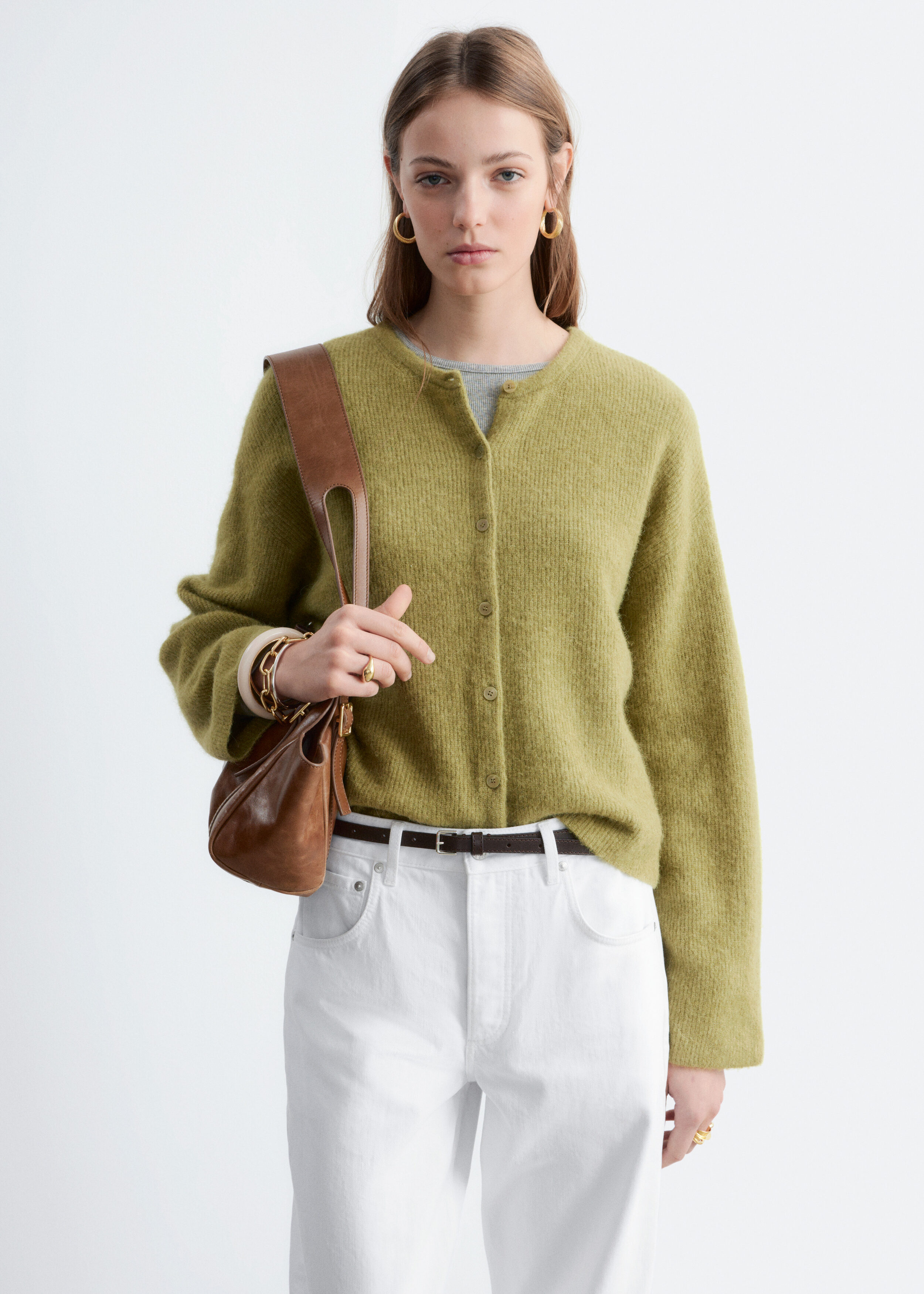 Alpaca-Blend Knitted Cardigan - Green - & Other Stories GB