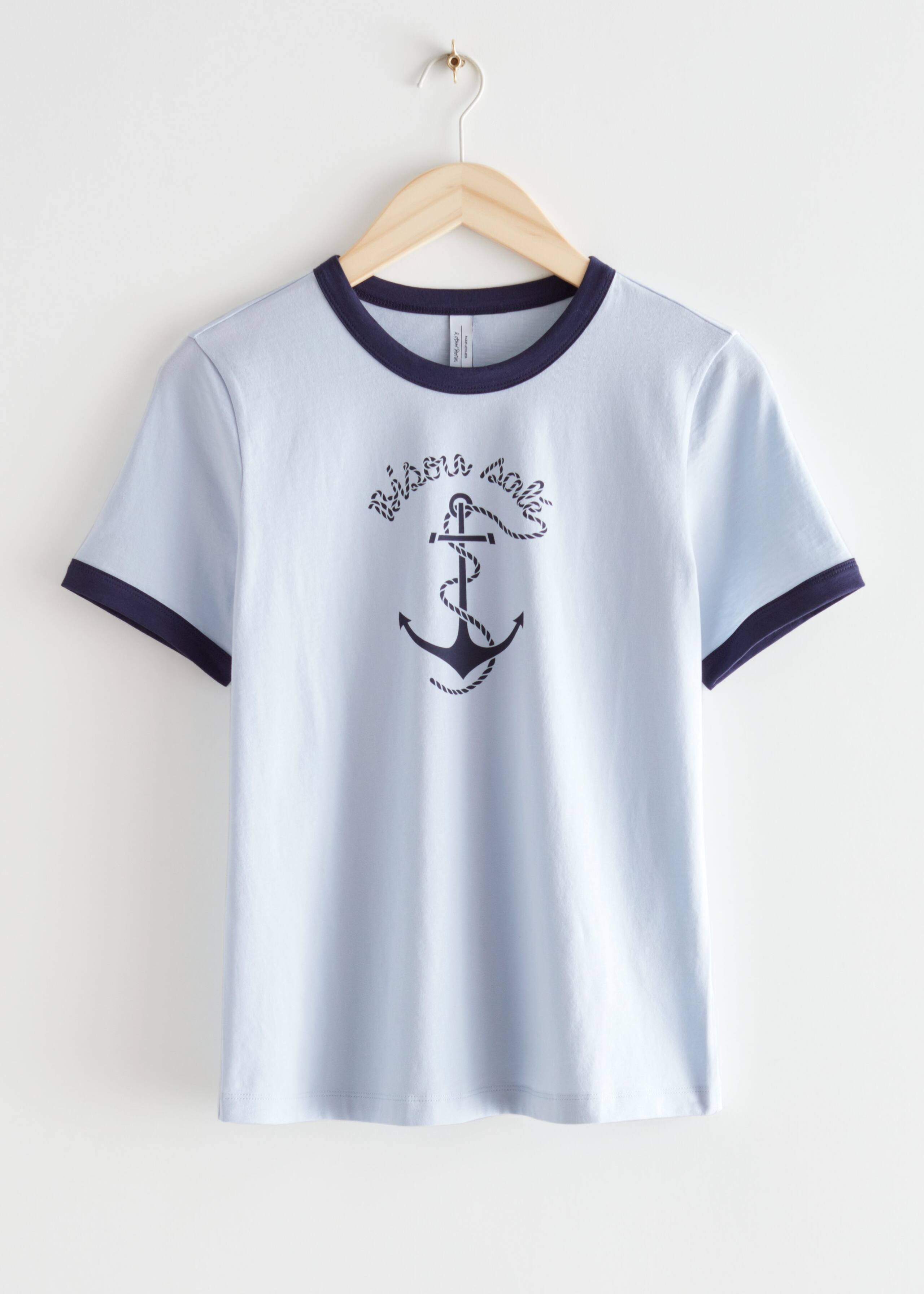 Contrasting Accent T-Shirt - White - Still Life