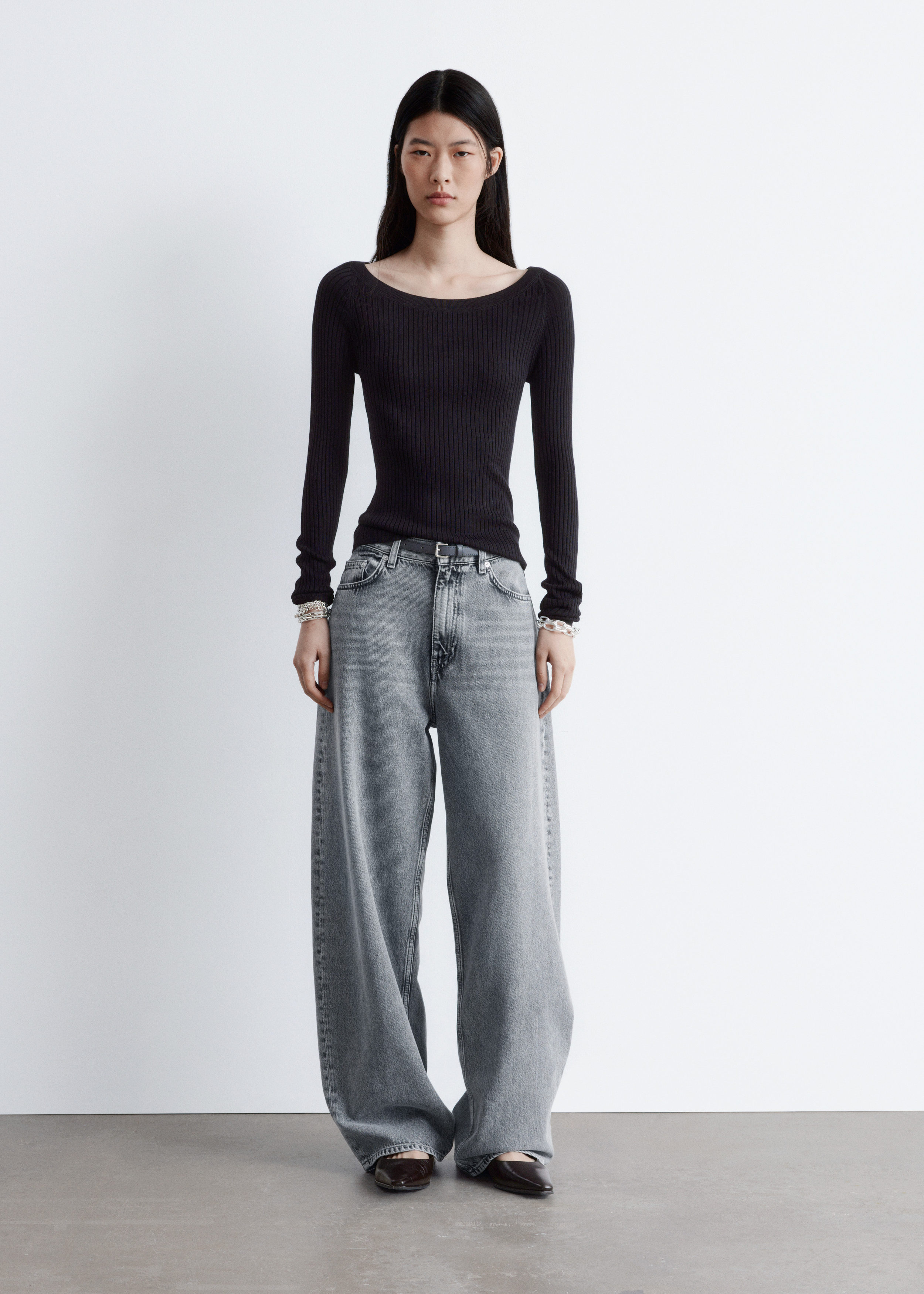 Boat-Neck Rib-Knit Top - Black - & Other Stories NL Boat-Neck Rib-Knit Top - Black - & Other Stories NL