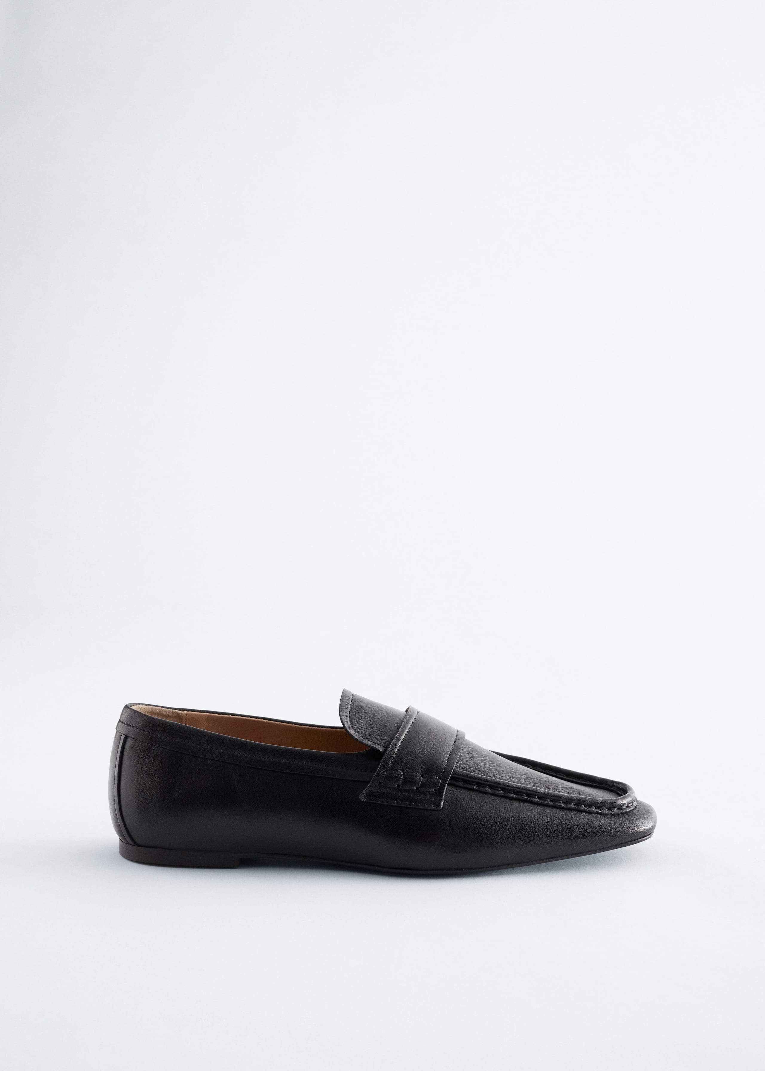 Image of Square-Toe Leather Loafers