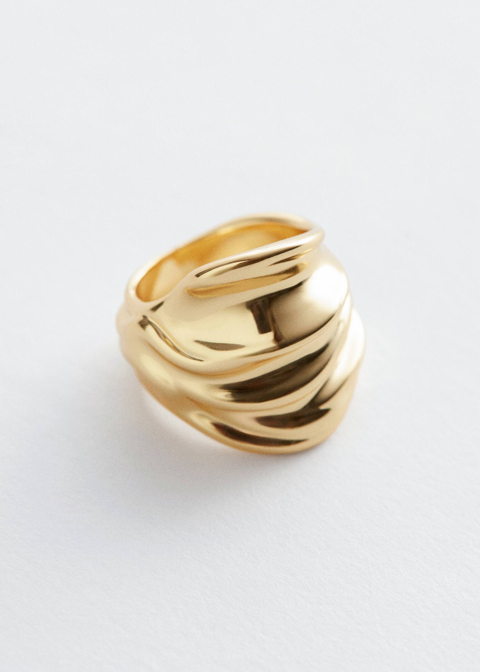 Bague sculpturale ondulée - Doré