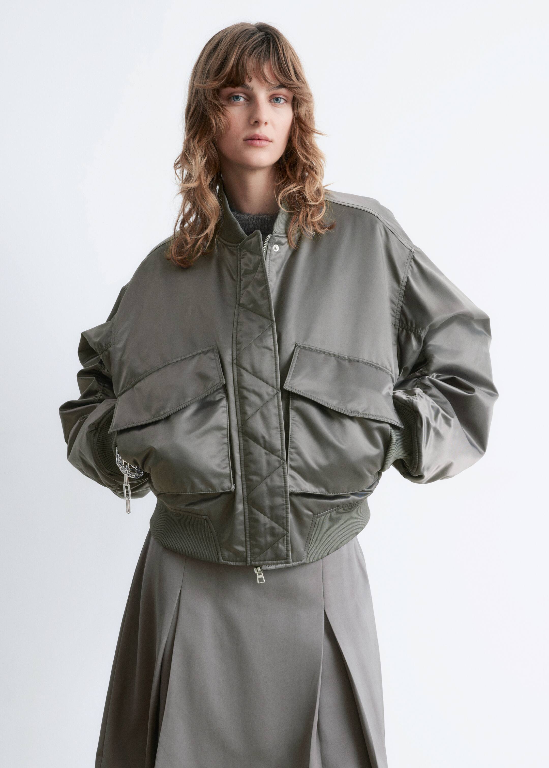 Nagyobb kép megtekintése: Padded Bomber Jacket - Dark grey - NŐI | H&M HU 3
