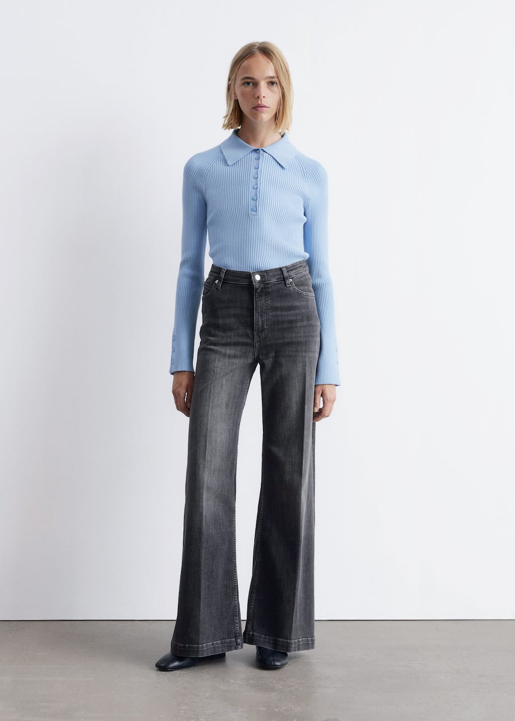 Image of Wide Press-Crease Jeans