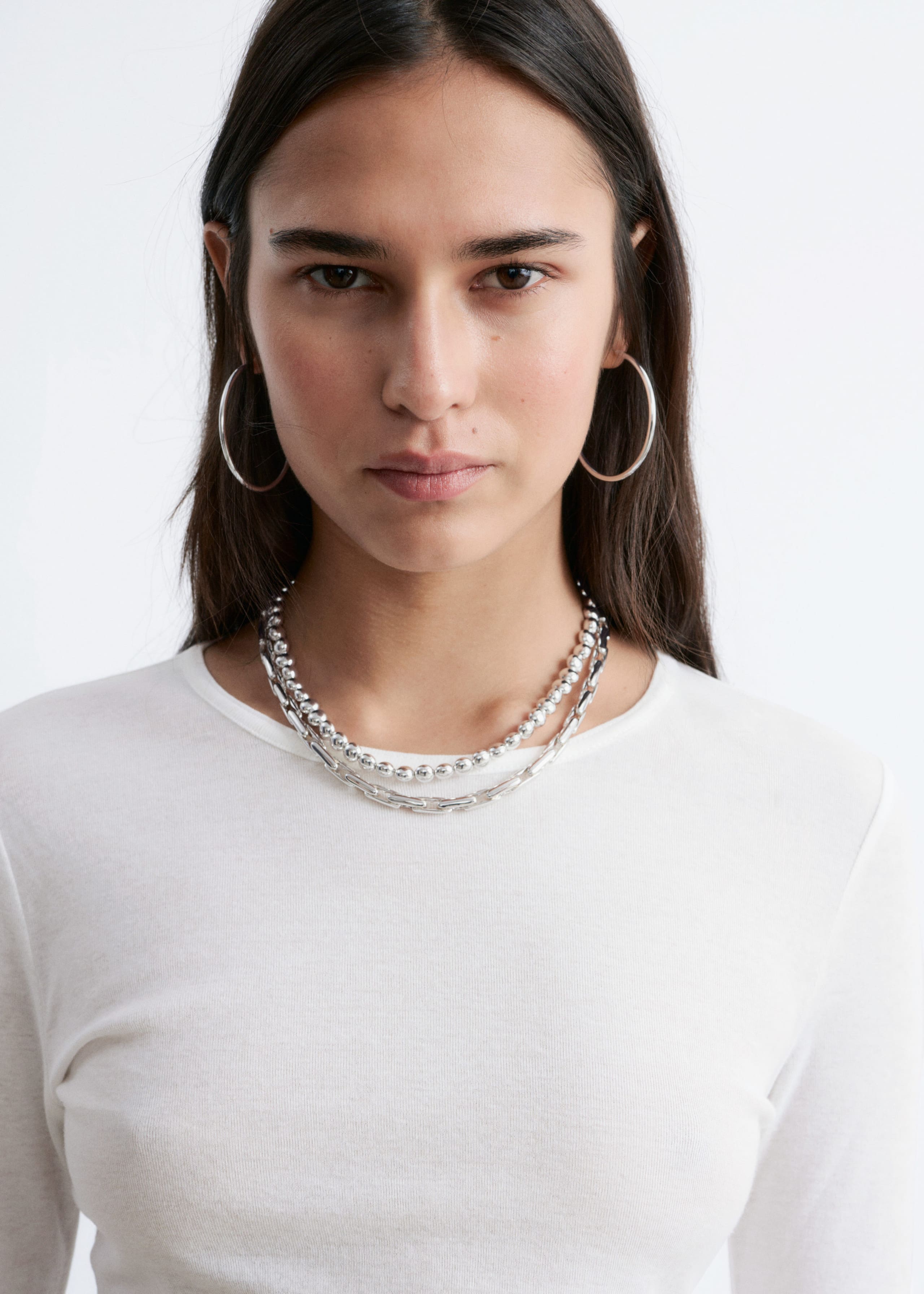 Maglia in cotone a maniche lunghe - Bianco - Lookbook