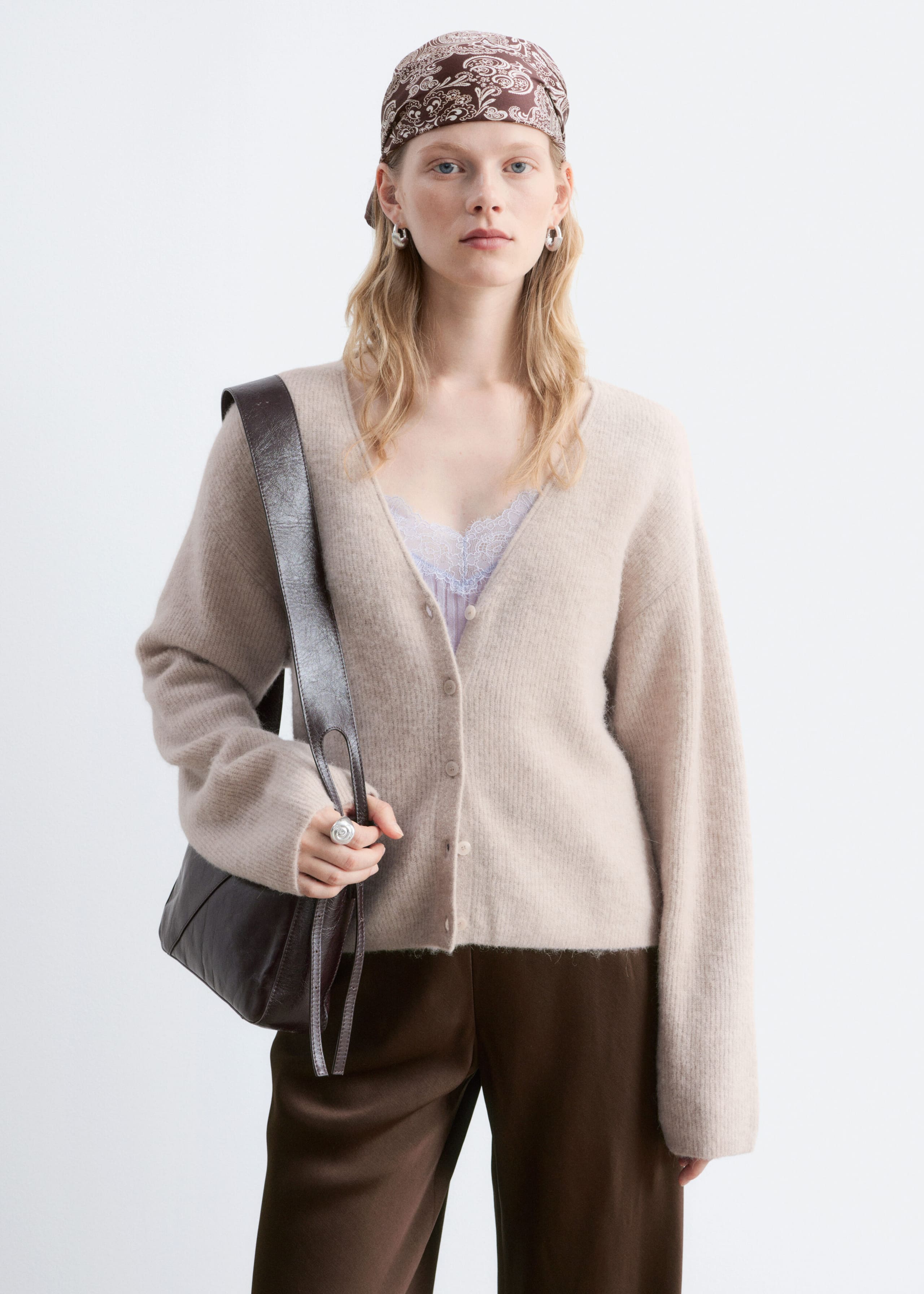 Alpaca-Blend Cardigan - Light Turquoise - Lookbook