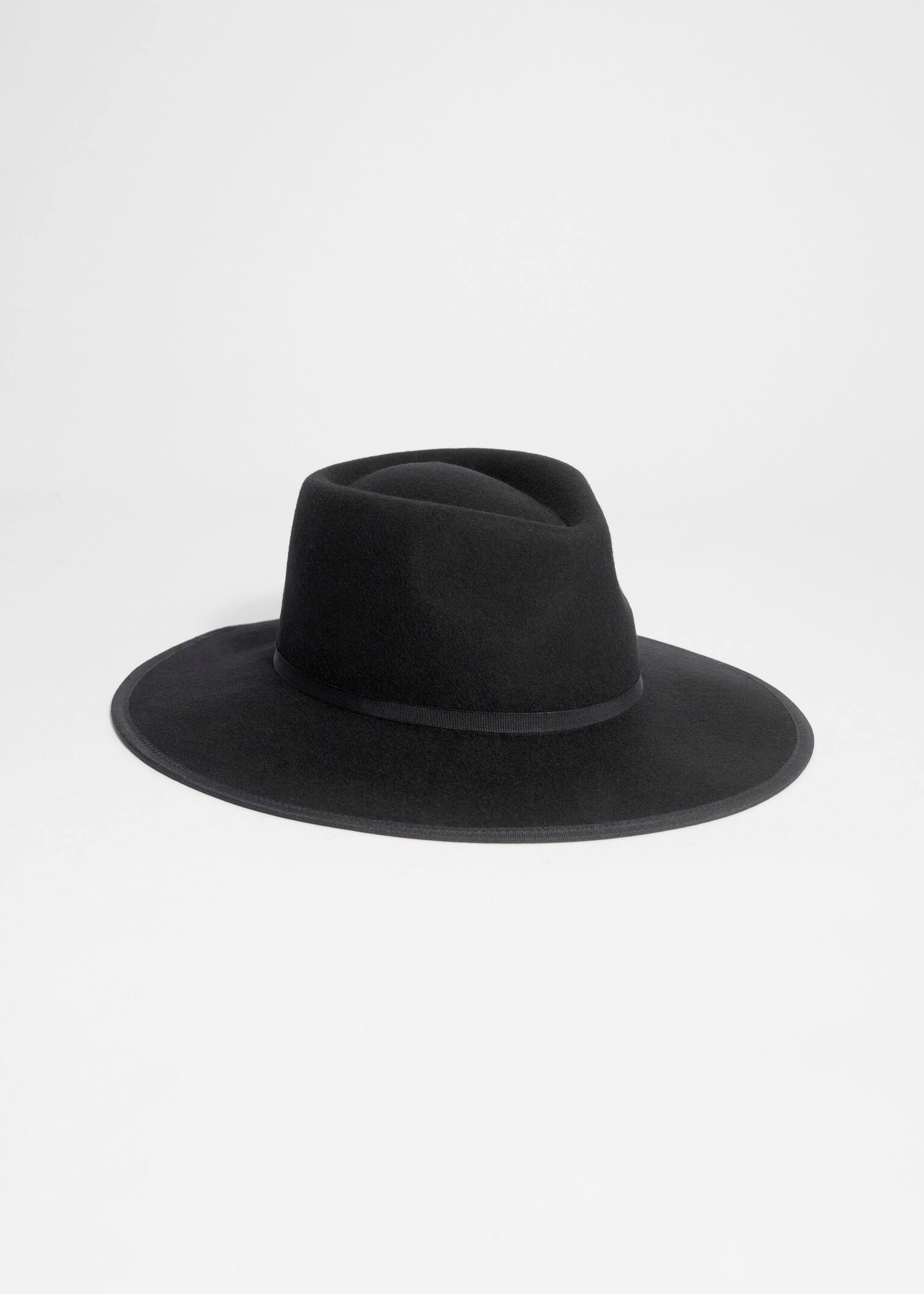 Fedora Felt Hat - Black/Mole