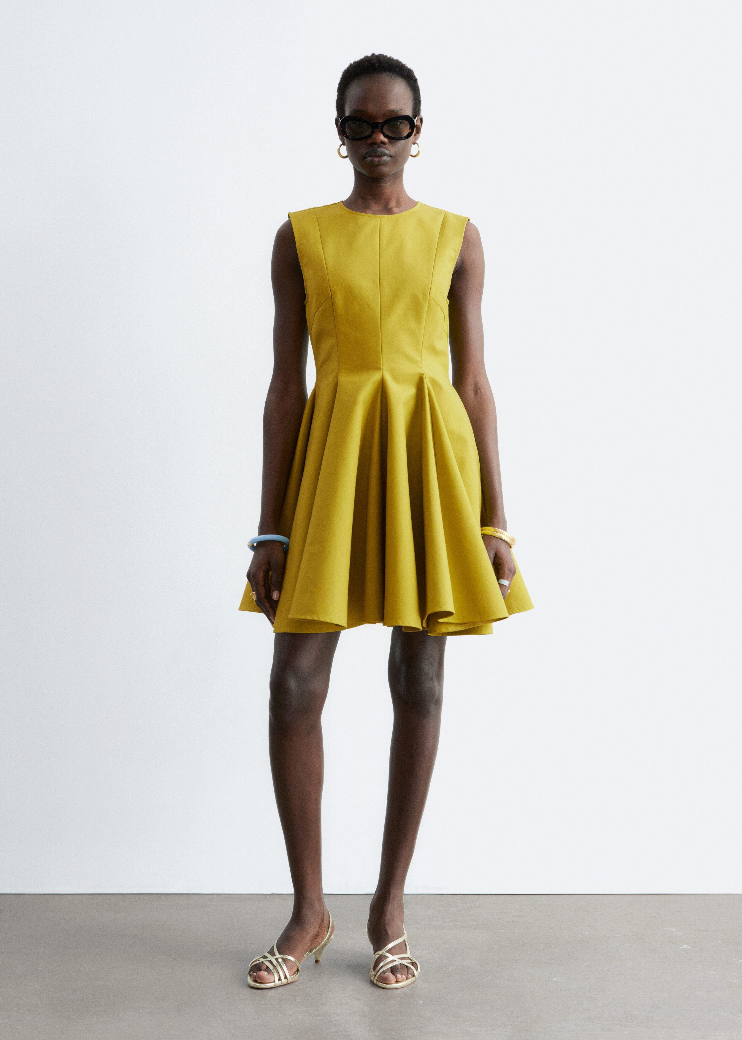 Pleated Mini Dress - Chartreuse - & Other Stories US