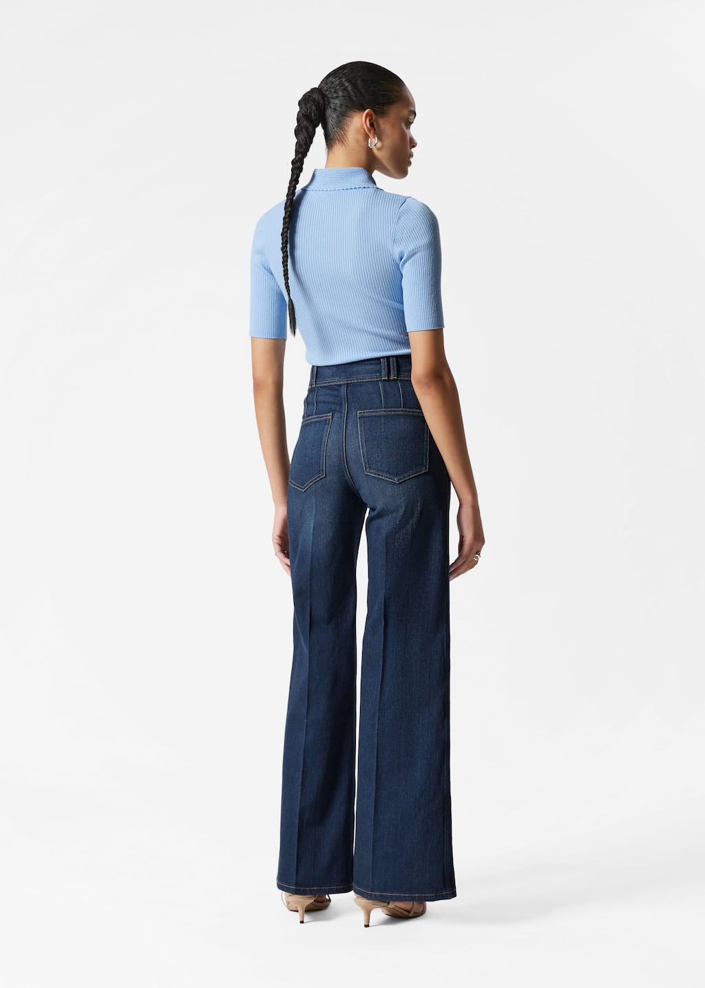 Haut côtelé et festonné - Couleur crème - Lookbook