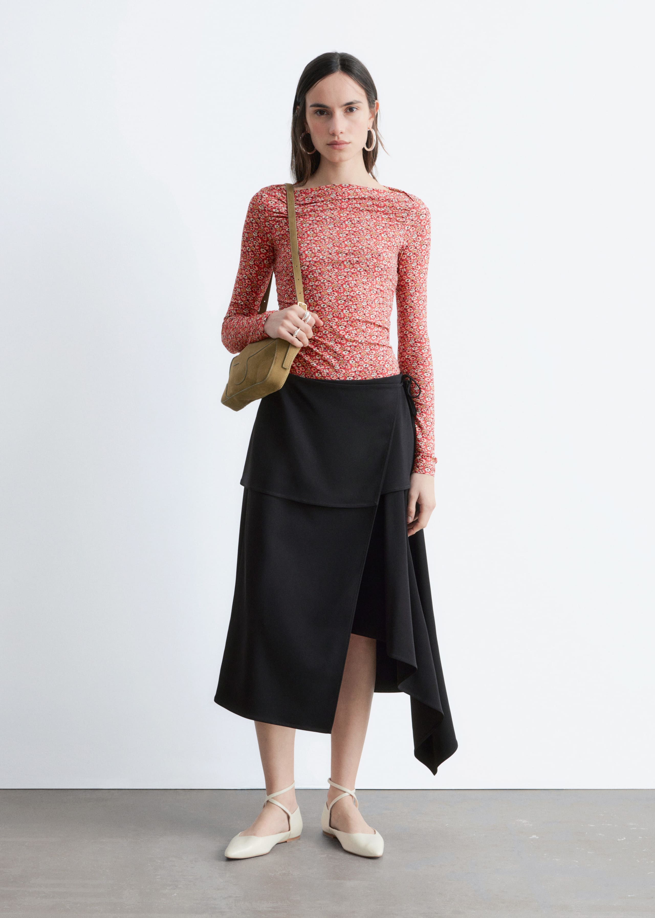 Image of Ruched Floral Top