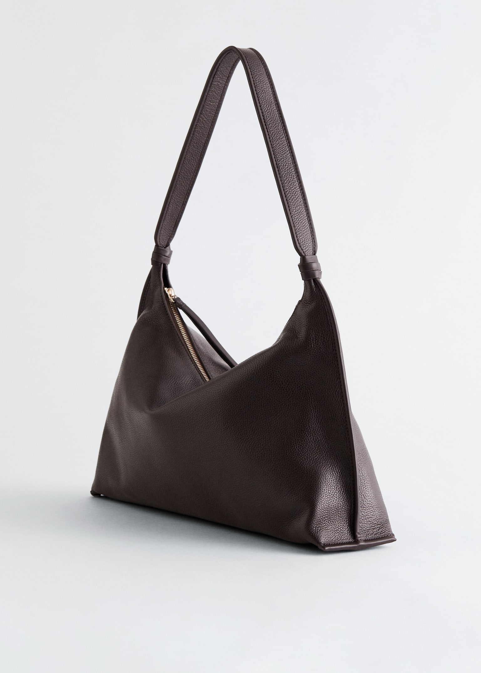 Borsa tote in pelle - Marrone scuro/Nero - 3