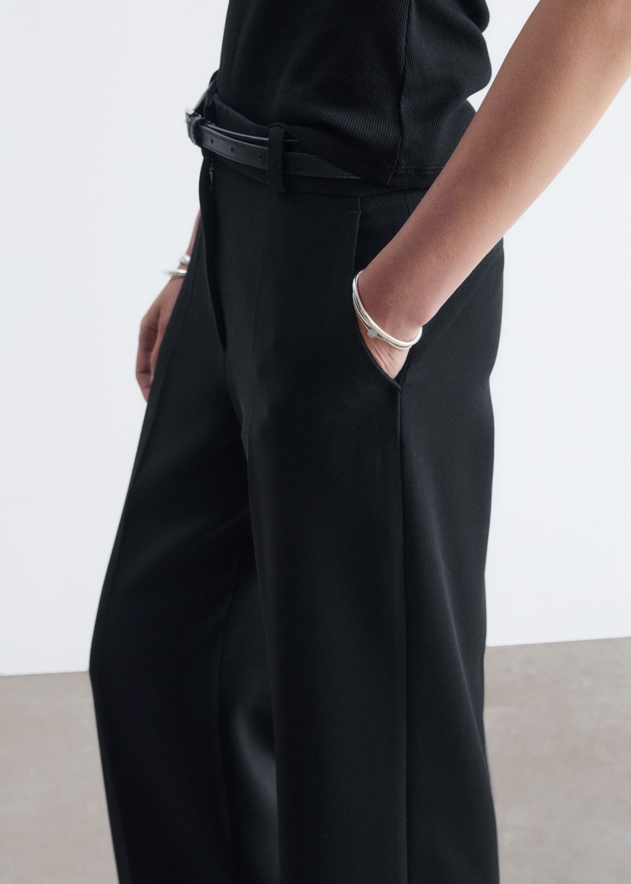 Tailored Press Crease Trousers - Dark Brown - Lookbook