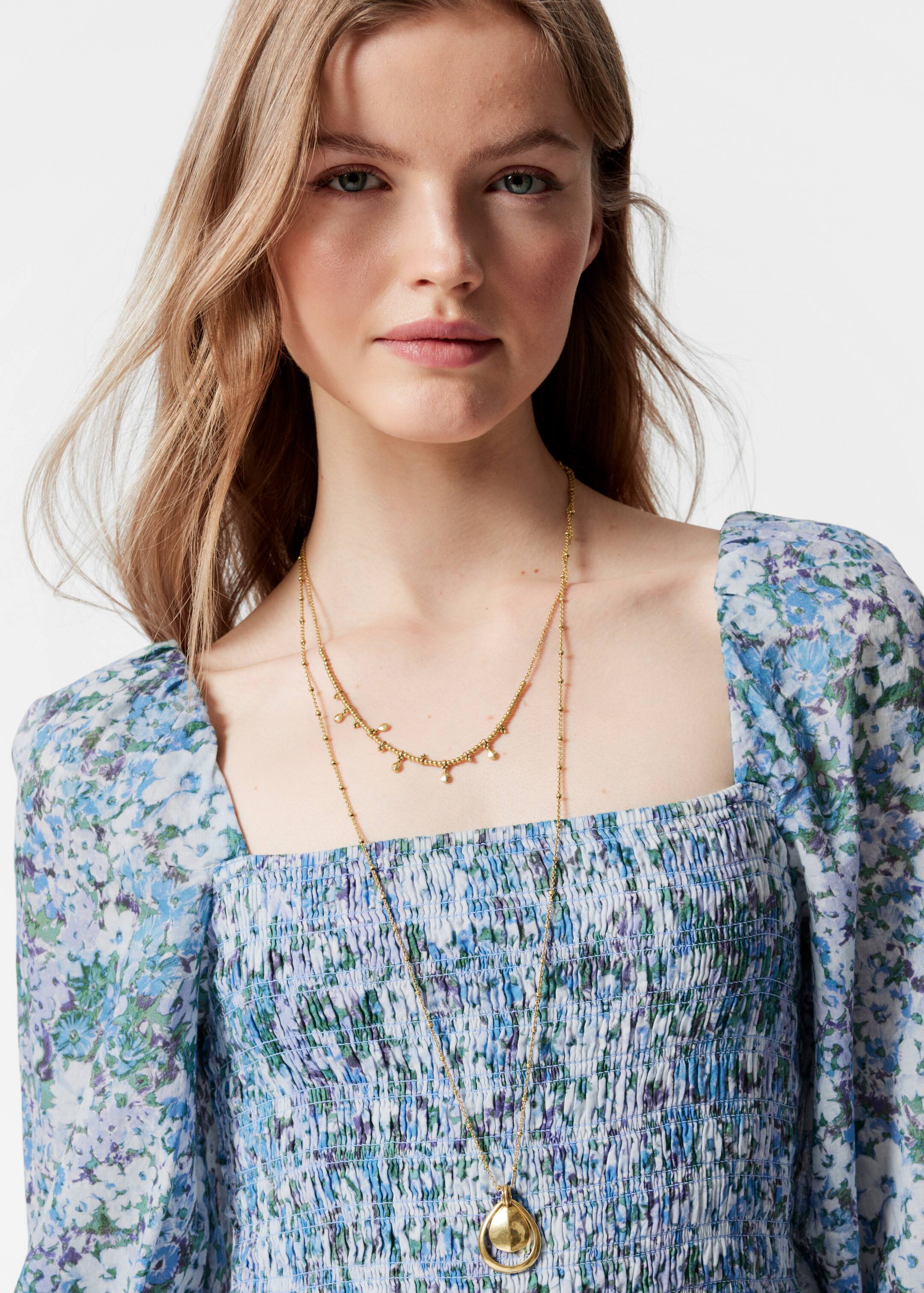 Agrandir l'image: Robe courte babydoll - Motif fleuri bleu - FEMME | H&M FR 2
