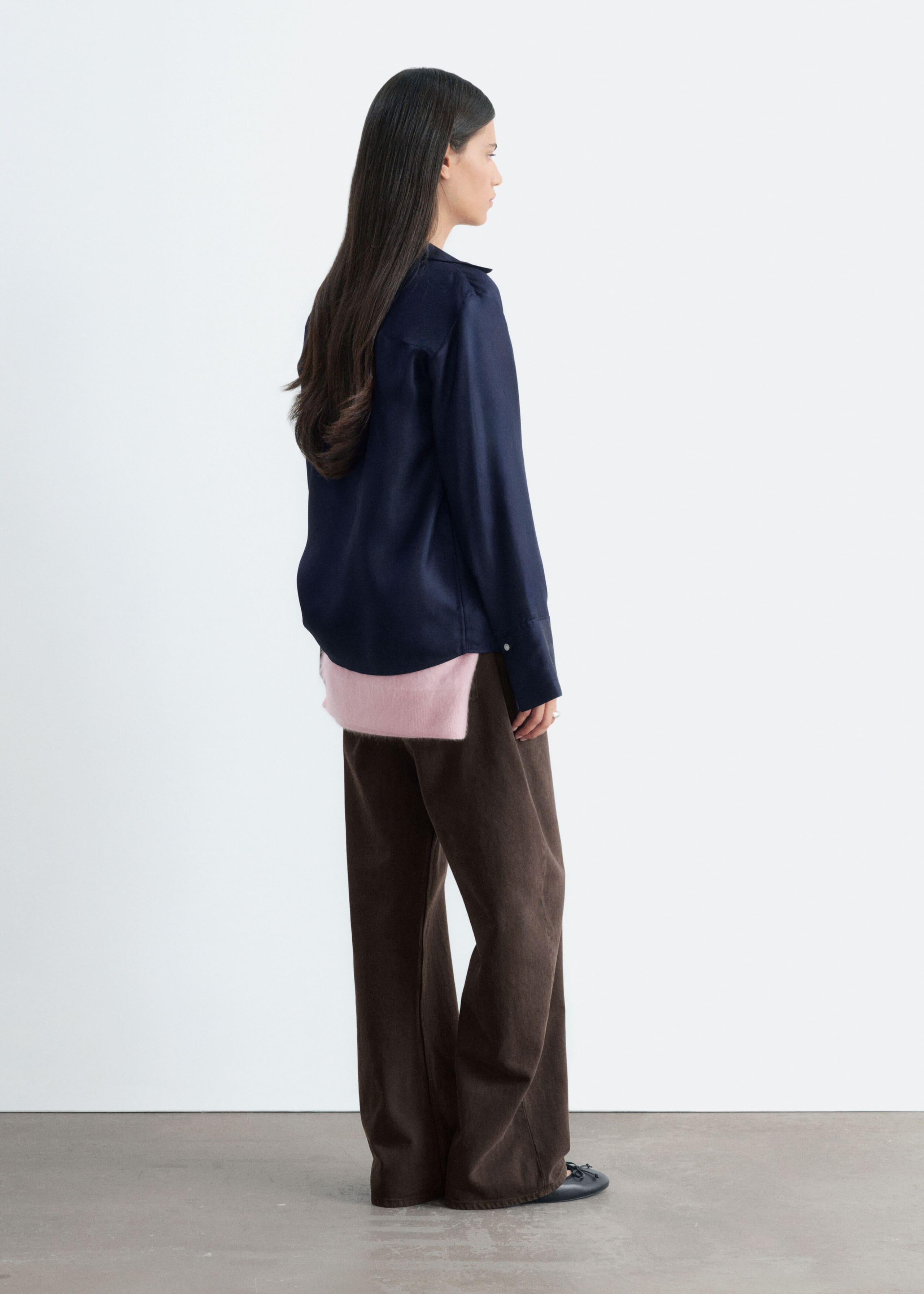 Relaxed Silk Shirt - Dark Blue - Still Life