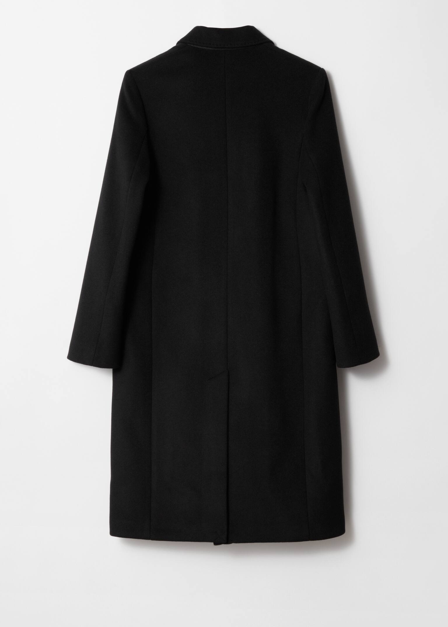 Mellemlang enkeltradet frakke - Sort - 7