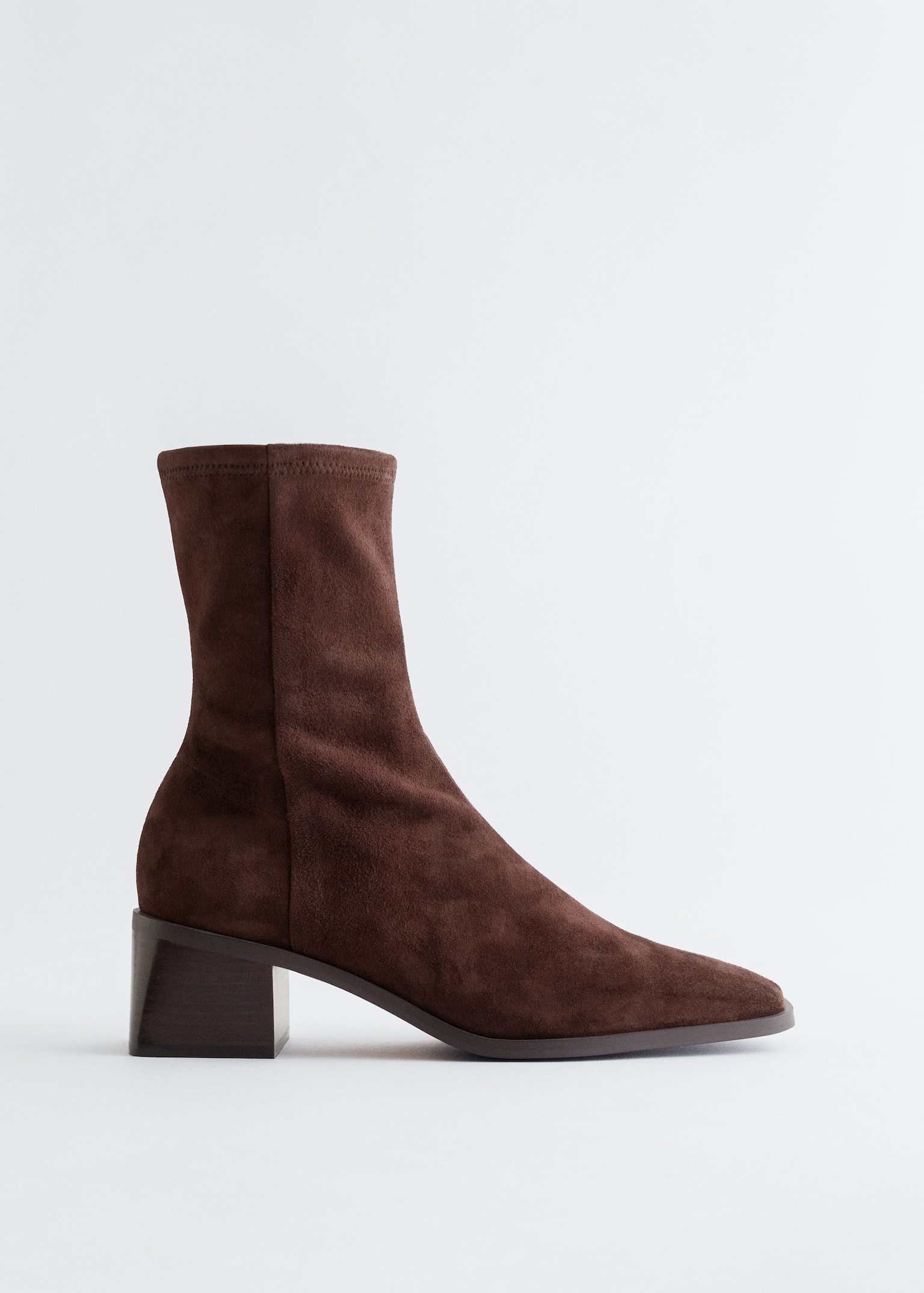 Sockboots aus Leder - Braunes Veloursleder/Schwarz/Cognac