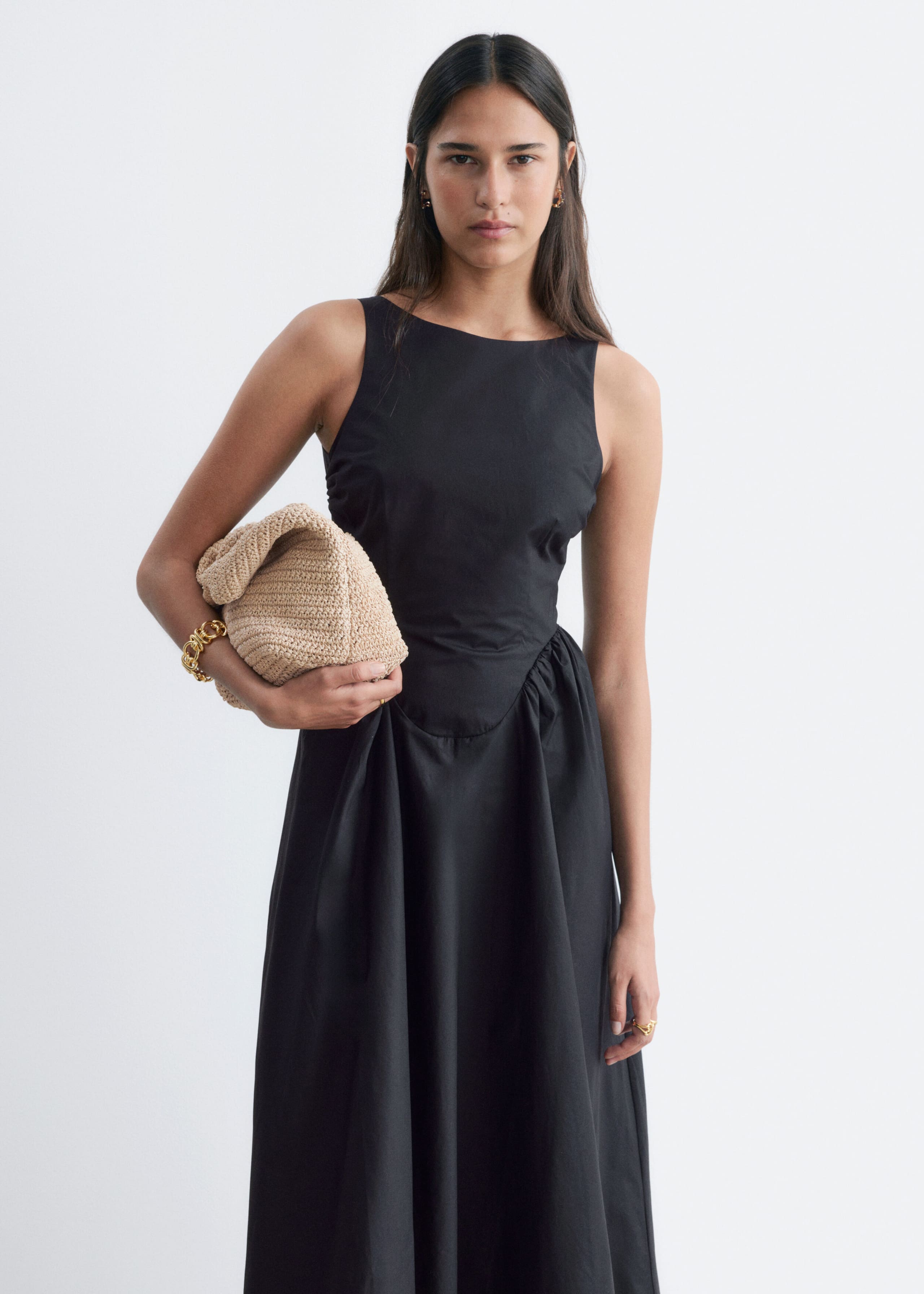 Tie-Back Midi Dress - Black - Still Life