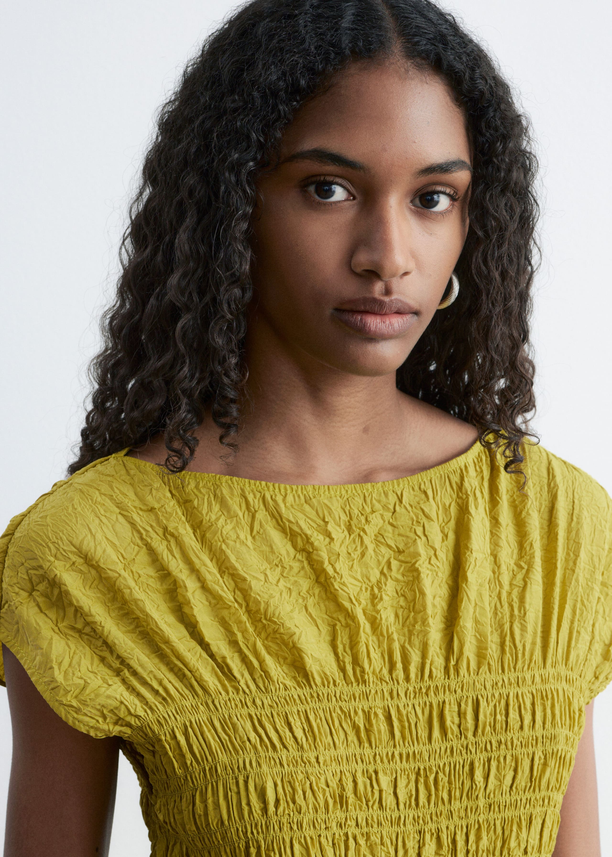 Image of Maxi abito con lavorazione smock