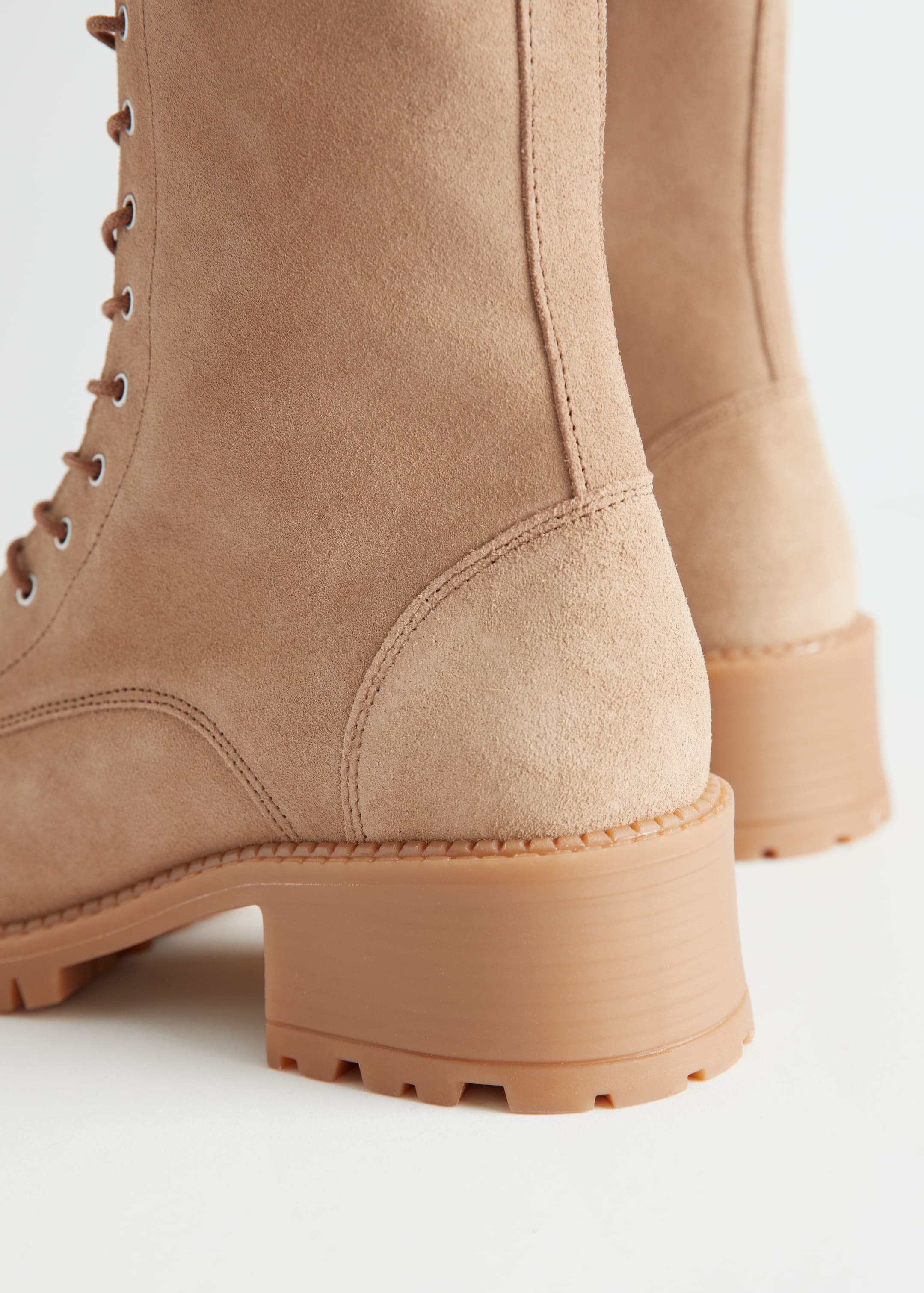 Größeres Bild ansehen: Utility-Boots aus Leder mit Absatz - Beige/Veloursleder - Ladies | H&M DE 3