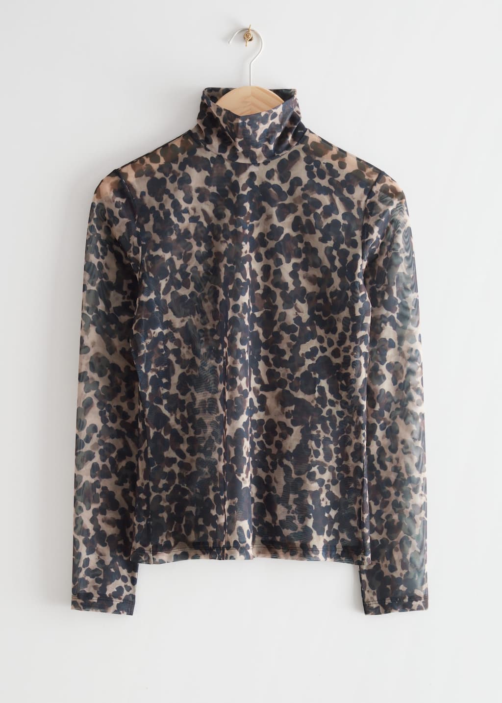 Printed Turtleneck Top
