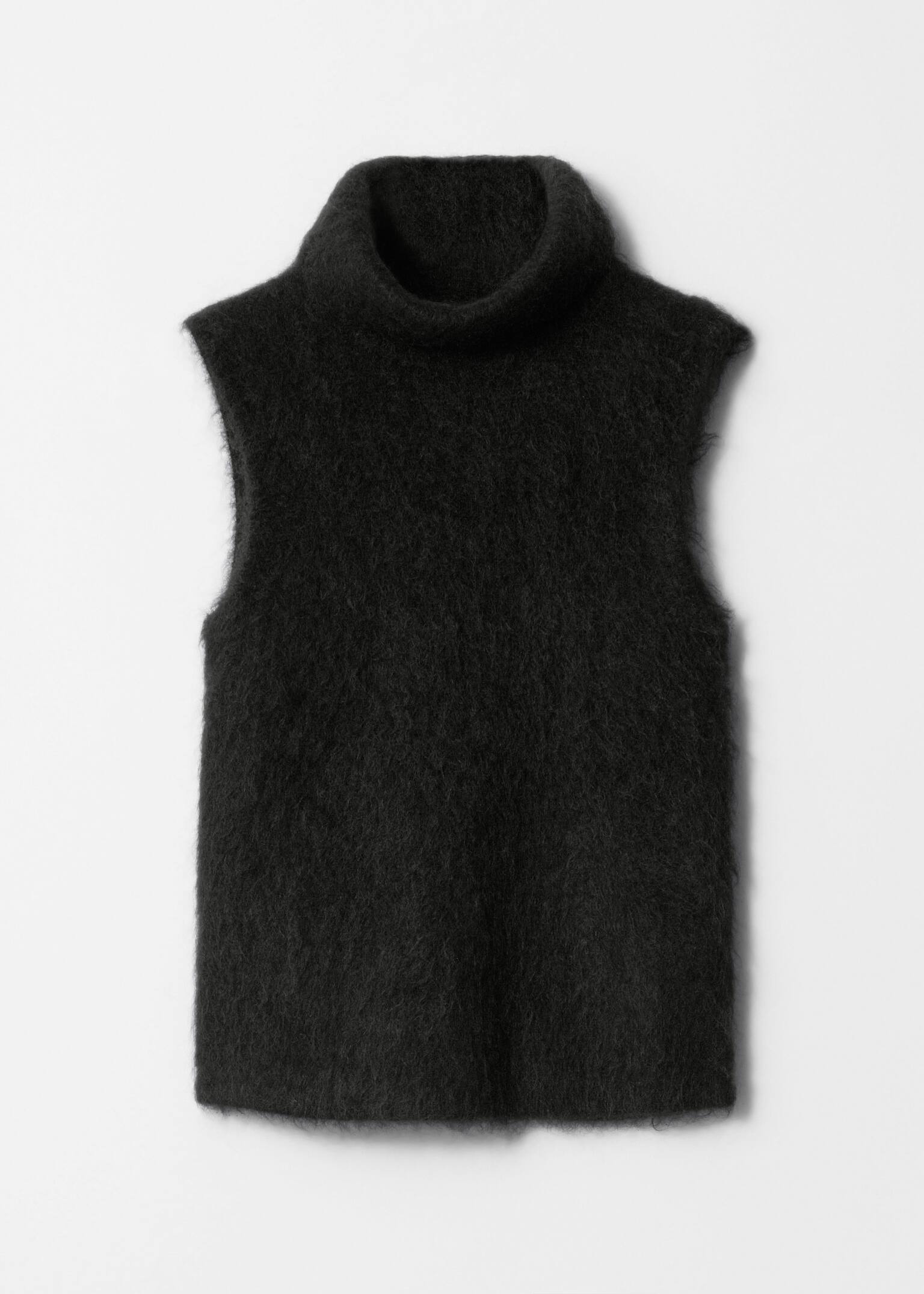 Tanktop aus gebürstetem Mohair-Mix - Schwarz/Blau