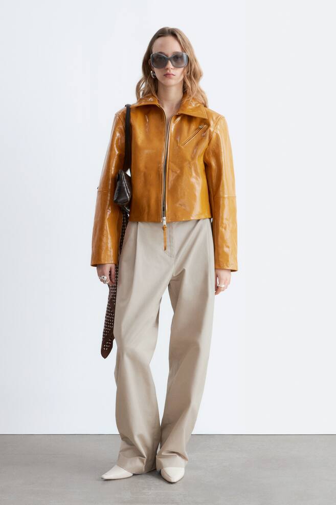 Bundfaltenhose aus Baumwolle - Beige/Khaki - 1