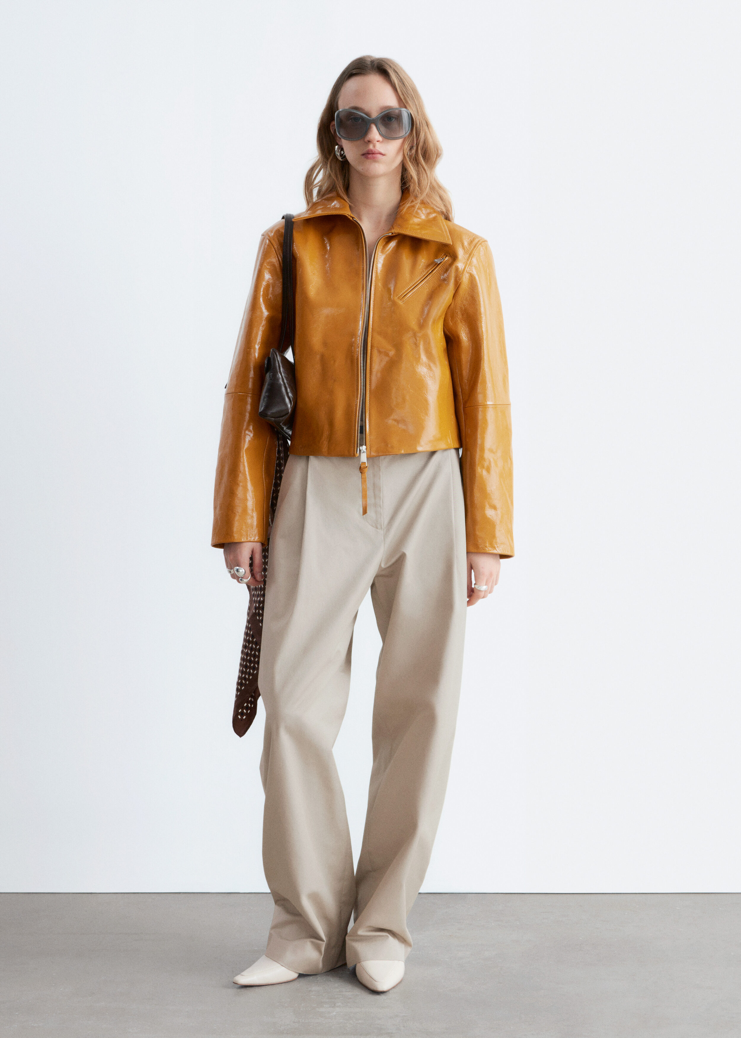 Pleated Cotton Trousers