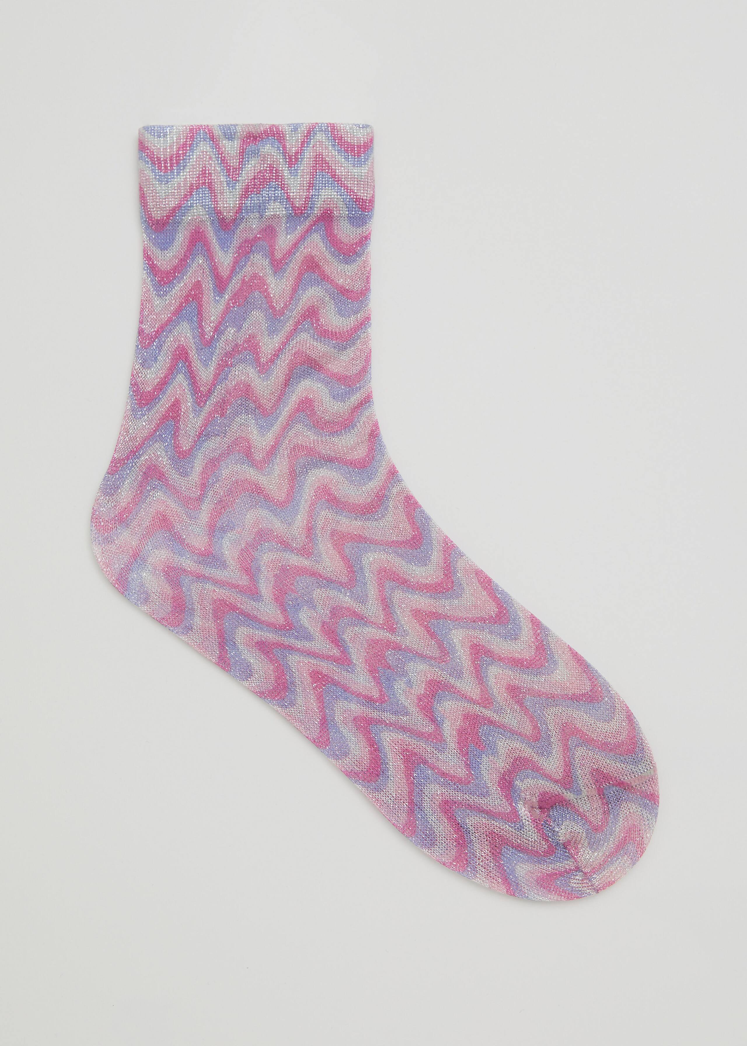 Wavy Glitter Socks - Pink/Purple/Silver - Bodegón