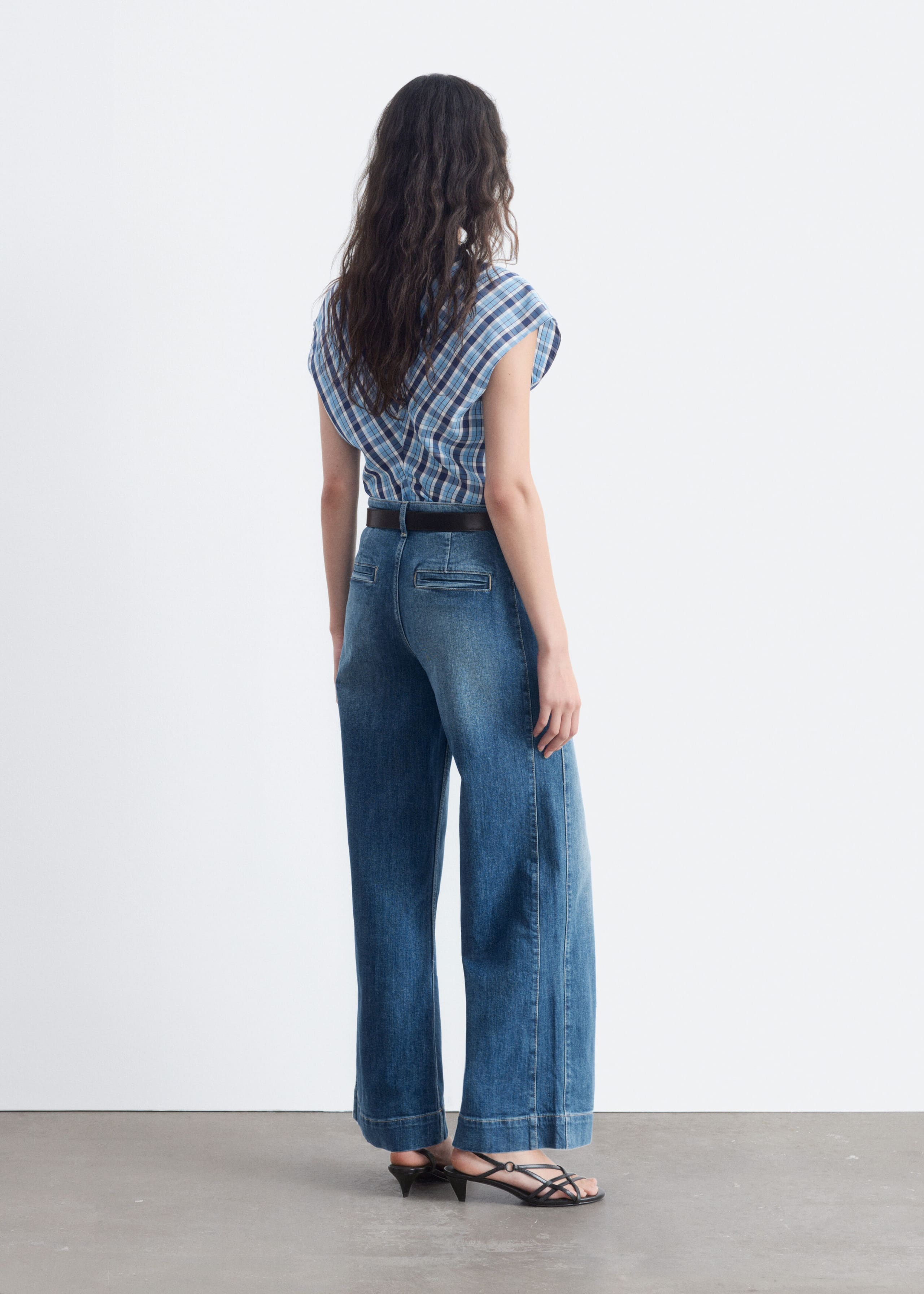Regular Wide-Leg Jeans - Dark Blue - Lookbook